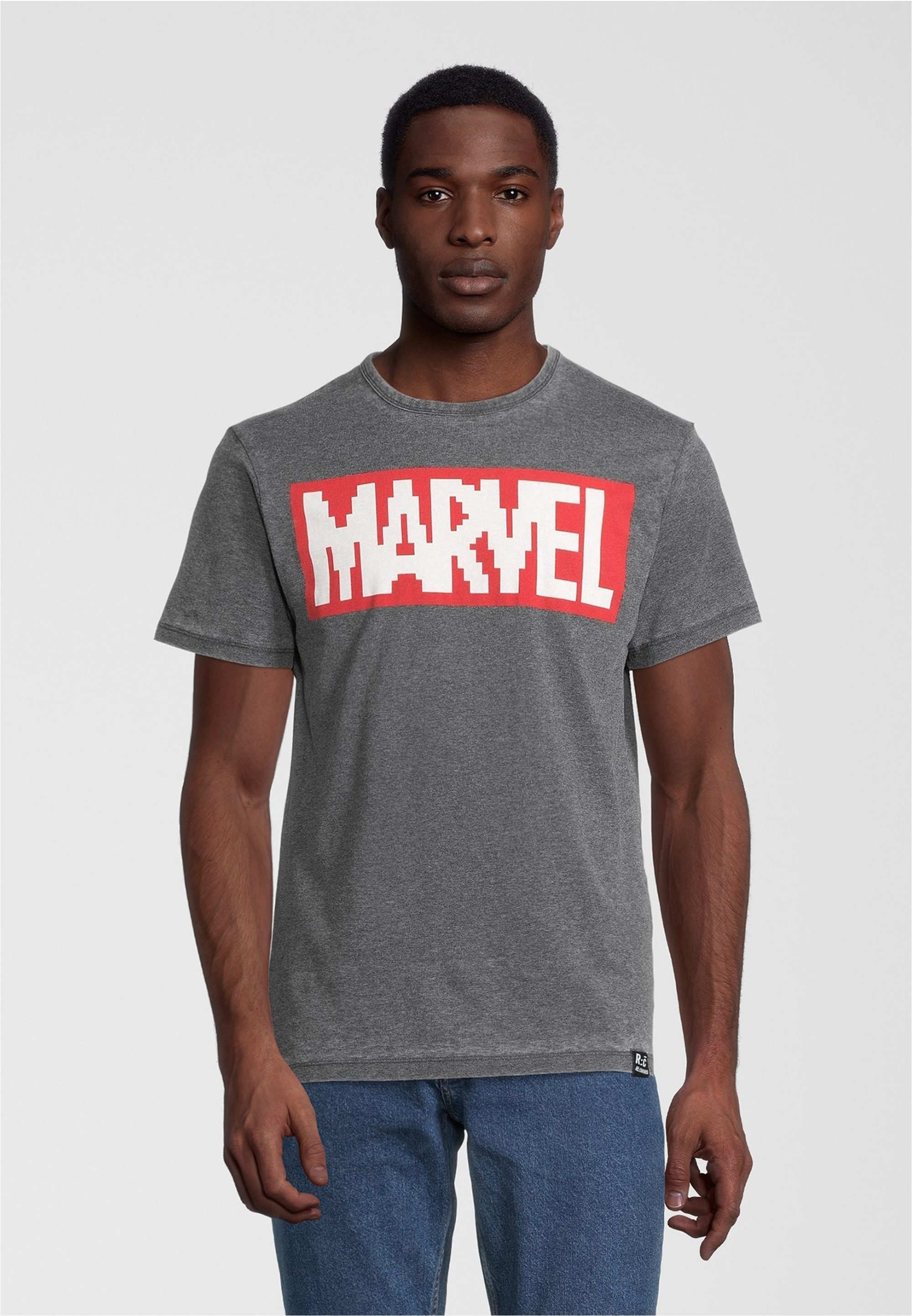 T-Shirt Marvel Pixel Logo Charcoal