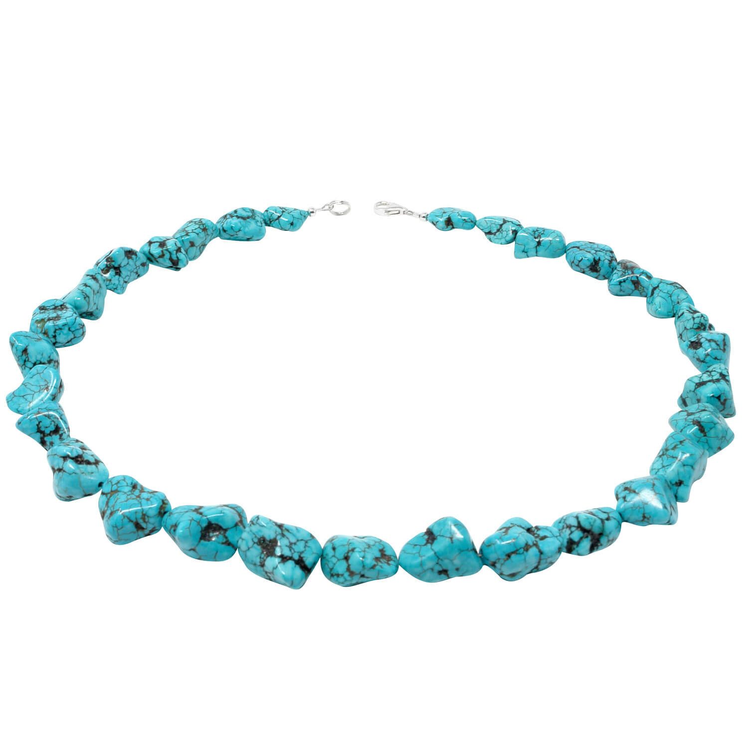 Schmuck Krone Collier Kette aus Türkis-Howlith, Silber 925 günstig online kaufen