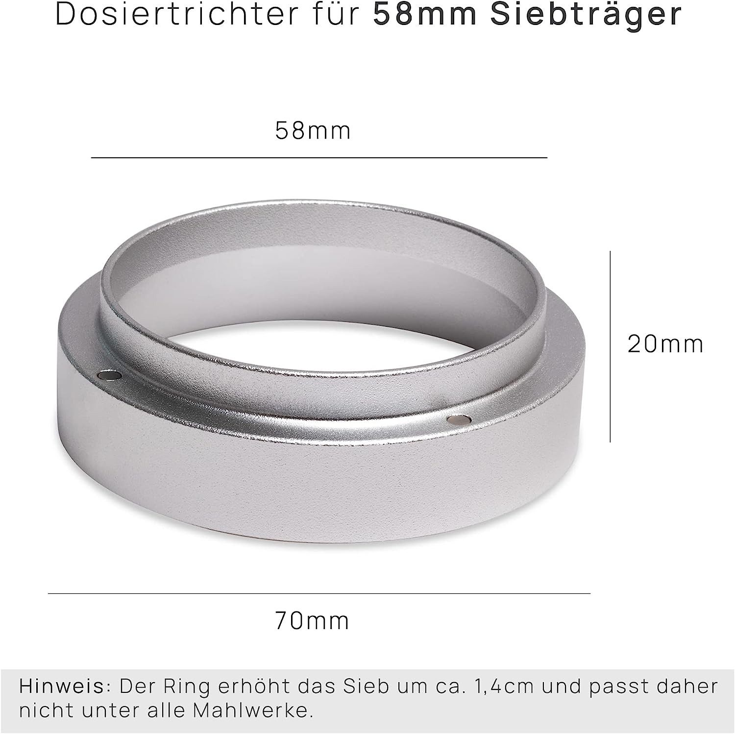 Dosierring Mit Trichter Für Siebträger – Magnetisch, 53 Mm, Schwarz – Für Kaffeepulver & Espresso