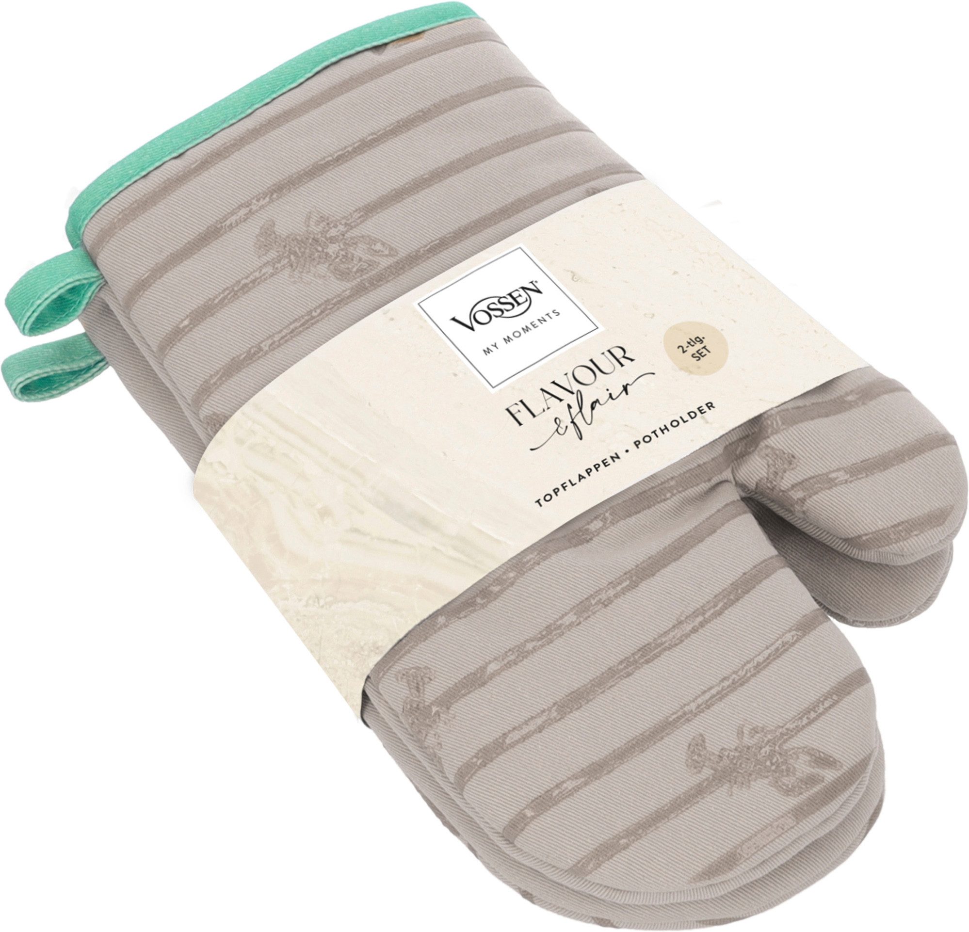 Vossen Topfhandschuhe Scandi Cook, mit Silikonbeschichtung im Lobster-Design, Hitzebeständig bis 250°