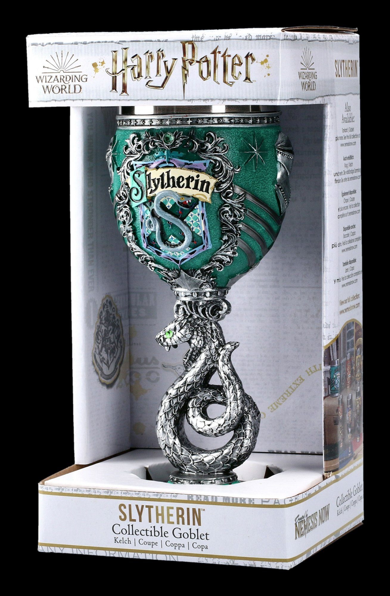 Figuren Shop GmbH Becher Harry Potter Kelch - Slytherin - Merchandise Becher, Kunststein (Polyresin), Edelstahl