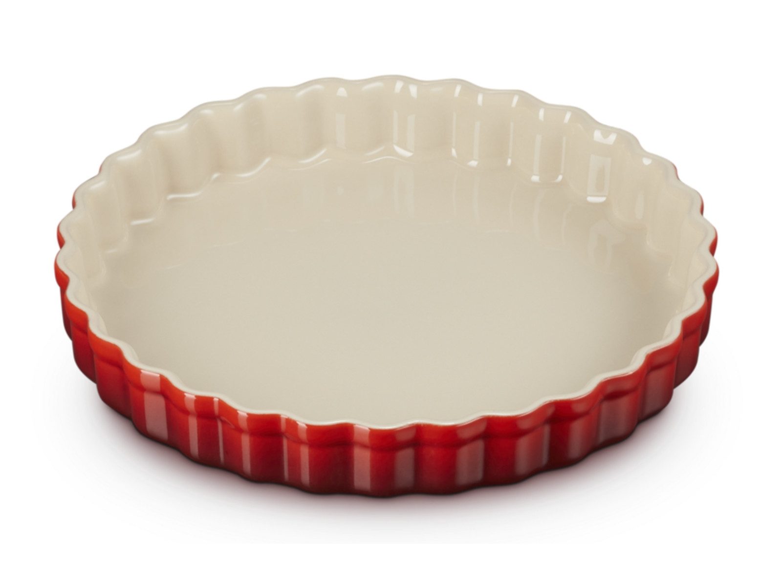 LE CREUSET Auflaufform Tarteform Tradition kirschrot 24cm, Steinzeug