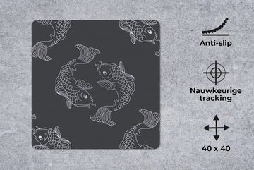 MuchoWow Gaming Mauspad Koi-Fischen in Harmonie (1-St), Mousepad mit Rutschfester Unterseite, Gaming, 40x40 cm, XXL, Großes