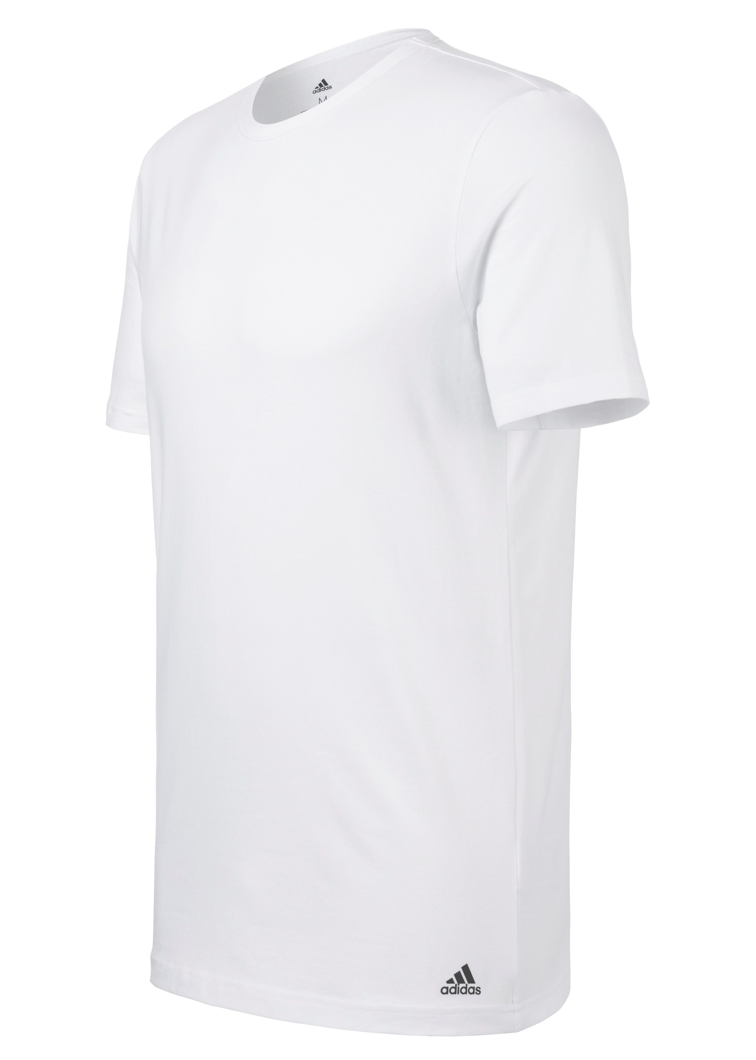 Rundhalsausschnitt weiß Sportswear adidas (2er-Pack) T-Shirt mit