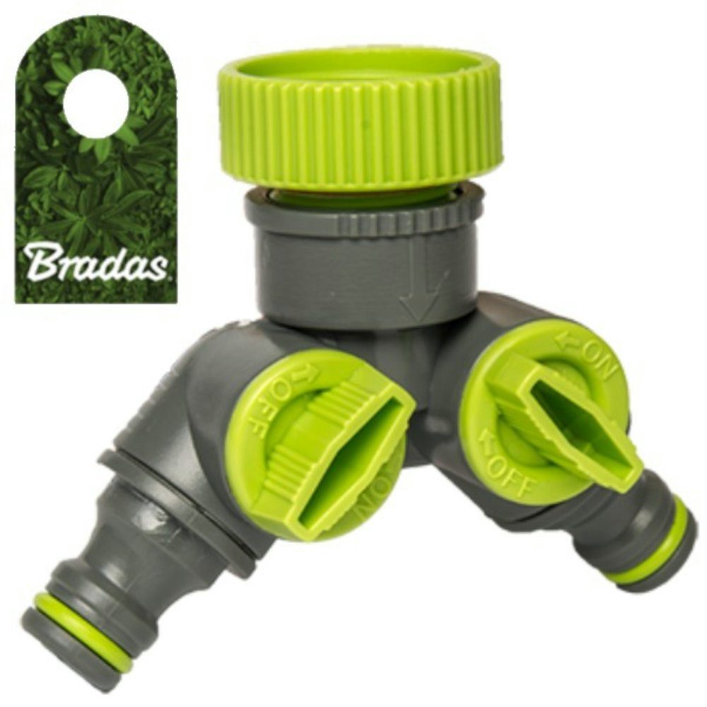 Y-Stück 2-Wege Hahnanschluss 3/4" und 1" 2x regulierbare Abgänge