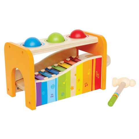 Hape Spielzeug-Musikinstrument Xylophon, Xylophon und Hammerspiel