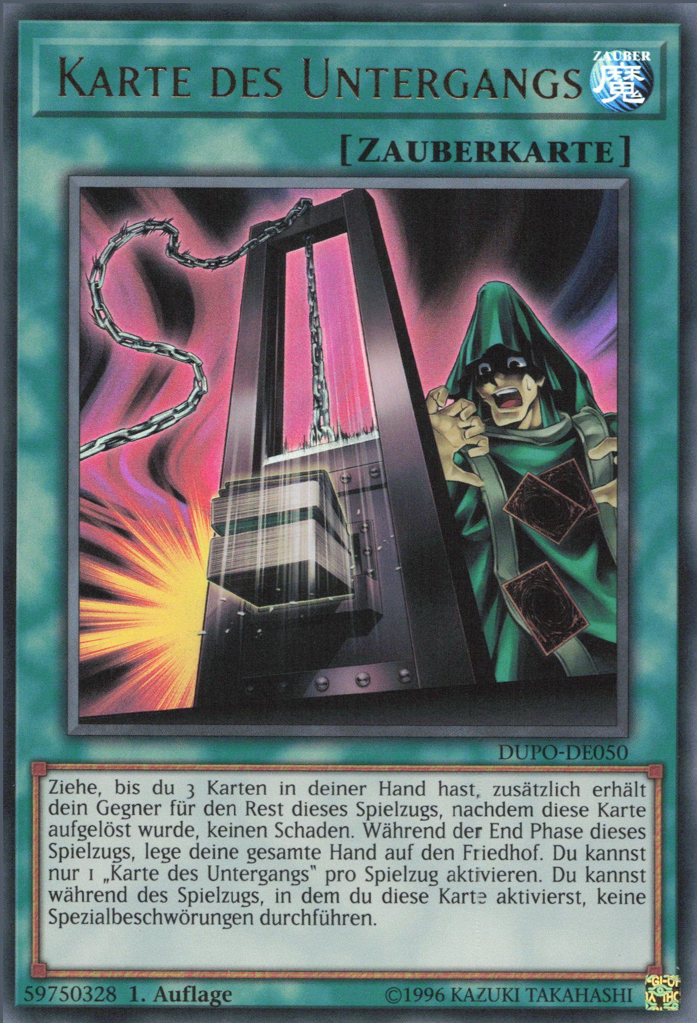 ReCollectibles Sammelkarte YuGiOh Karte Karte des Untergangs deutsch