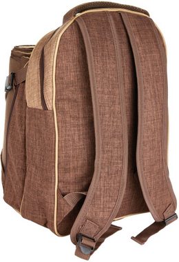 BRUBAKER Freizeitrucksack Picknick-Set für 4 Personen (isolierender Thermorucksack), Picknickrucksack mit Kühlfach und Fleece-Picknickdecke