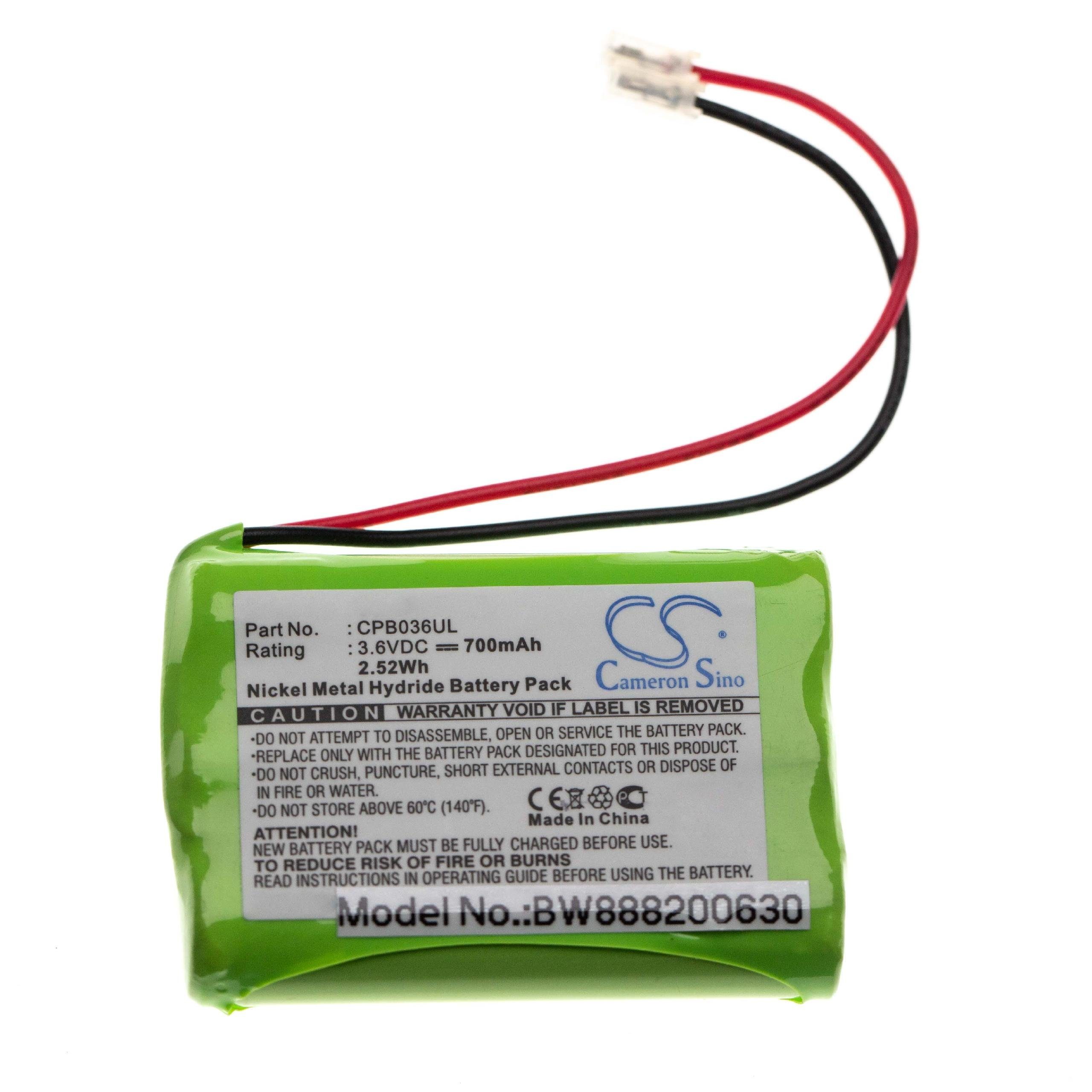 vhbw für Akkupacks NiMH 700 mAh (3,6 V)