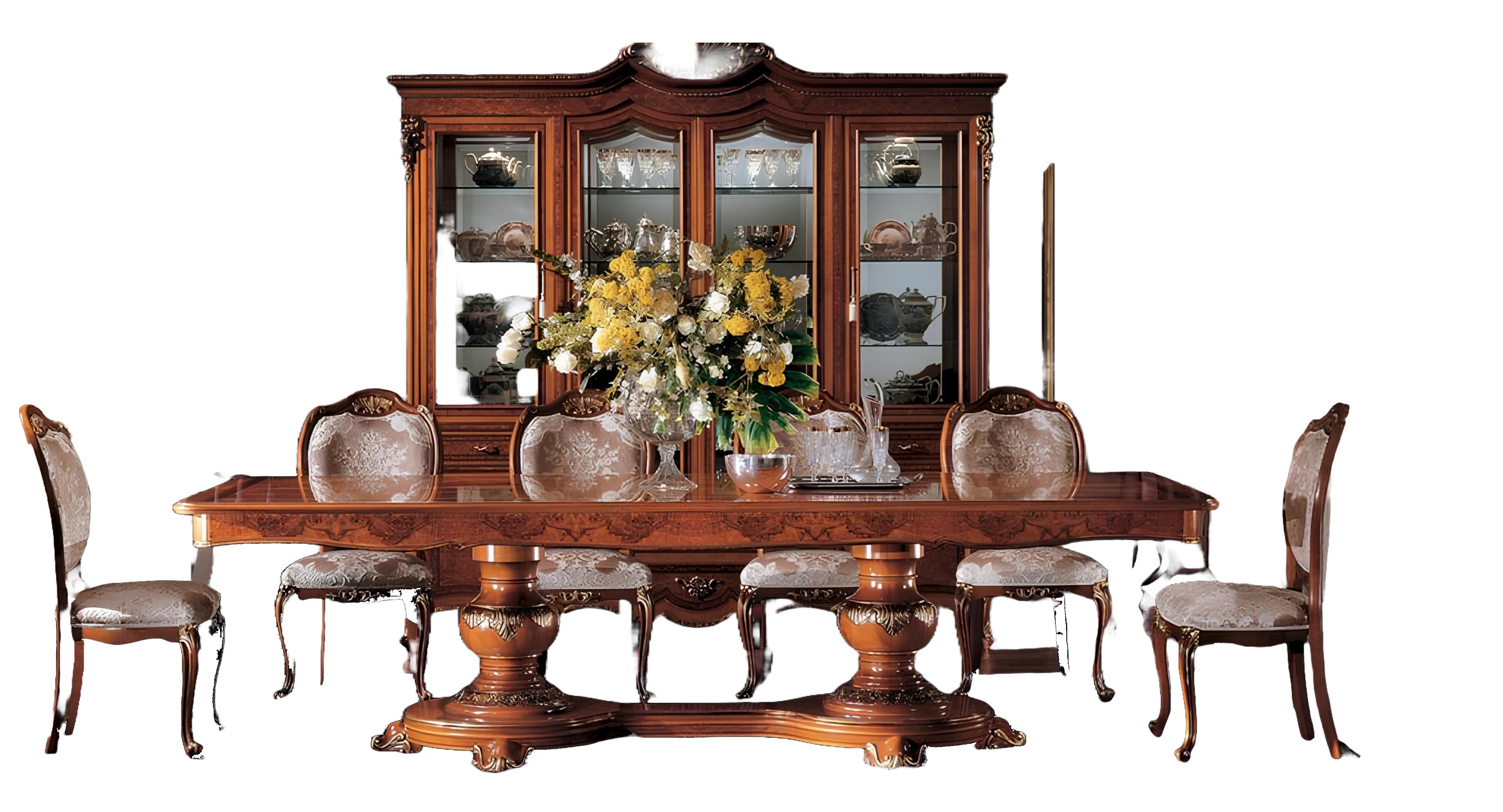 Xlmoebel Esstisch Brauner Barock-Esstisch aus Holz für elegante Esszimmergestaltung (Esstisch), Hergestellt in Europa