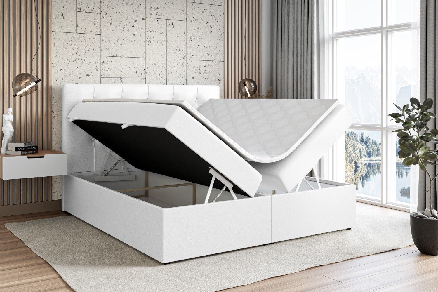 ALTDECOR Boxbett MIRAGE (Multipocket-Matratze H4, H3 Matratze Bonellfederung, Topper, Kopfteil)