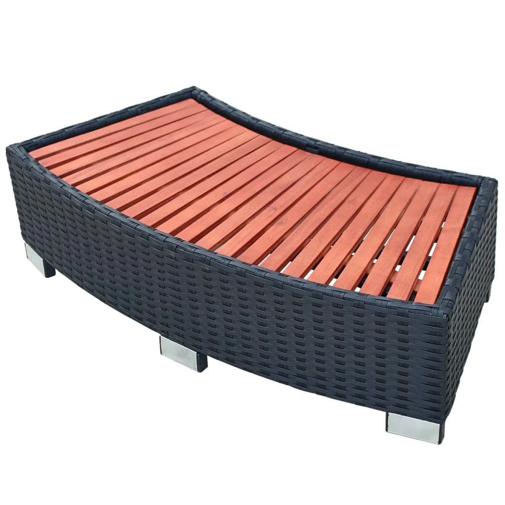 vidaXL Poolleiter NA Spa-Einstiegsstufe Polyrattan 92x45x25 cm Schwarz