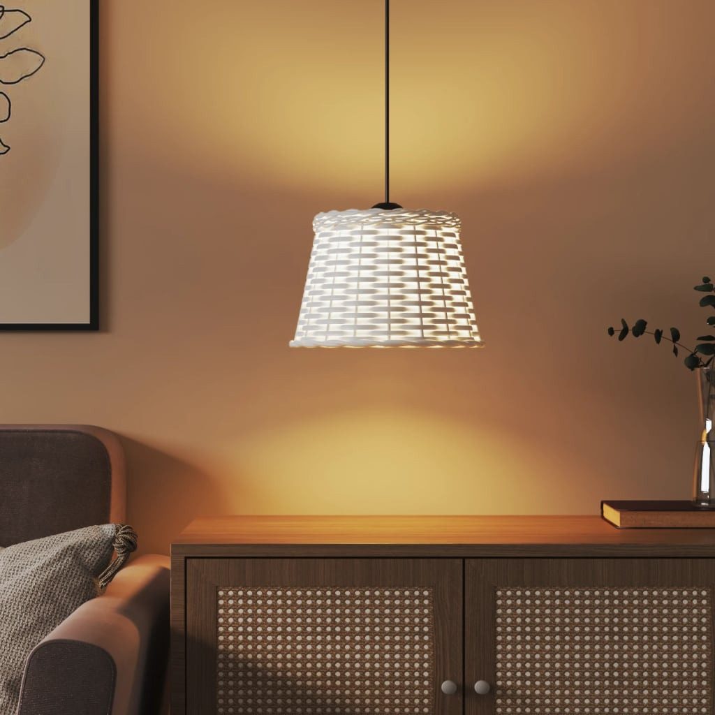 vidaXL Lampenschirm Lampenschirm Weiß Ø25x17 cm Korbweide günstig online kaufen