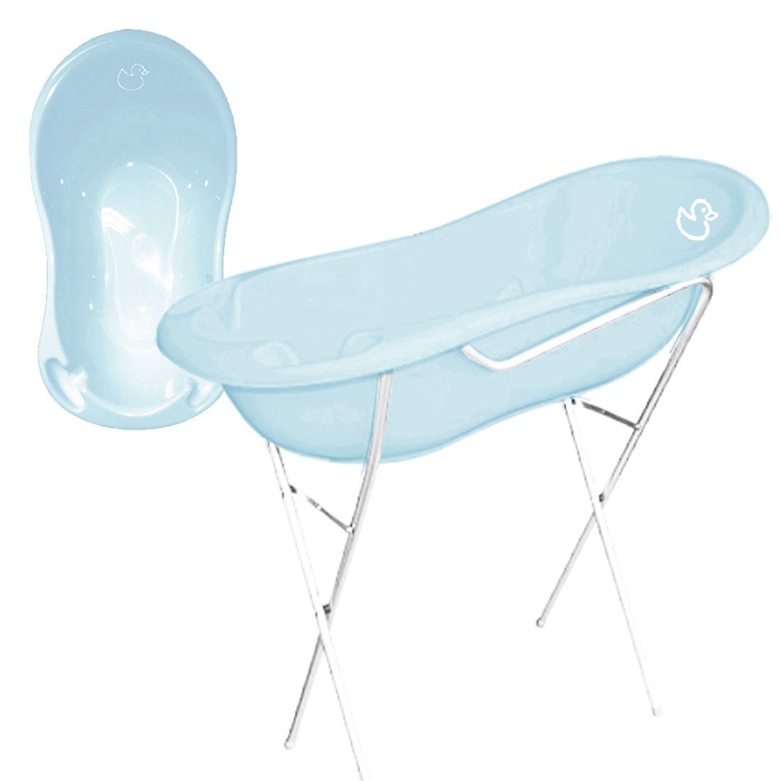 Blau - + DUCK Set -Set), Gestell Wanne Spar Tega-Baby Gestell Baden, Weiss 1A Babybadewanne (Made Pflege in Europe Babybadeset ** ** + Babybadewanne -