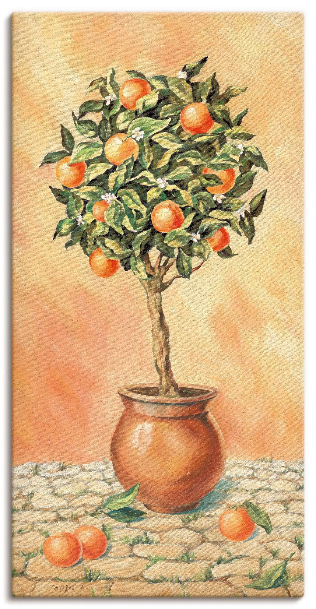 Artland Leinwandbild Orangenbaum I, Pflanzen (1 St), auf Holzrahmen gespannt