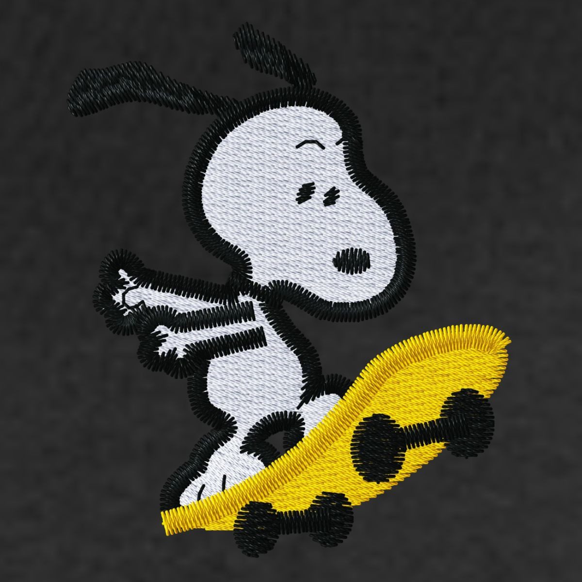 Spreadshirt Hoodie Peanuts Snoopy Auf Skateboard Stickmotiv Damen Premium Hoodie (1-tlg)