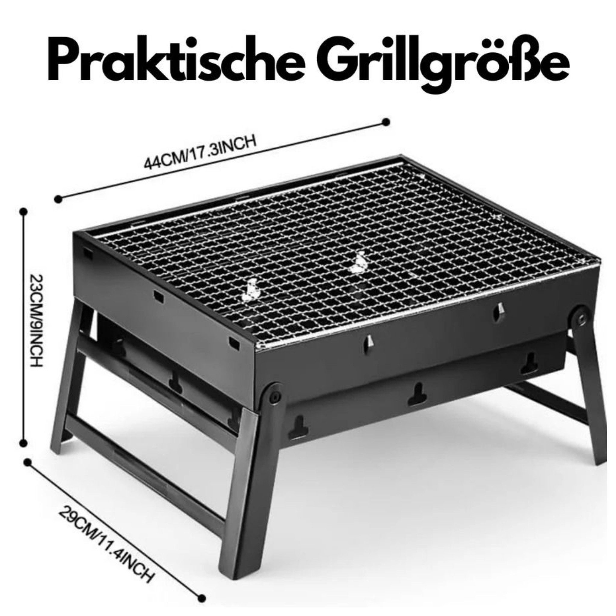 IMEX Tischgrill IMEX tragbarer mini BBQ Gill 44x29x23cm kompakt 1,5 kg
