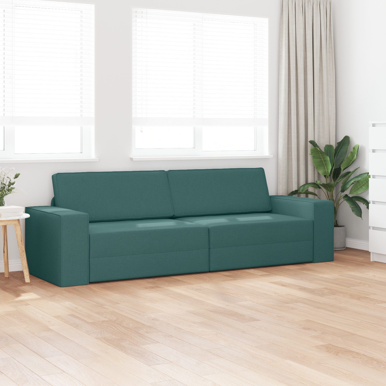 vidaXL Sofa Boden Schlafsofa 2-in-1 Dunkelgrün günstig online kaufen