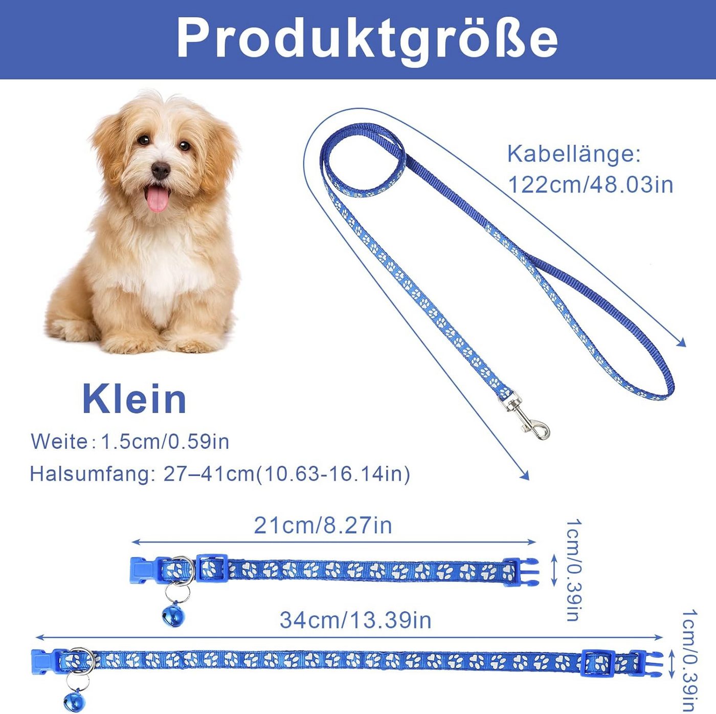 Thumbnail - BYSURE Hundeleine, (1-tlg), Welpenhalsband mit Leine 2-teiliges Set