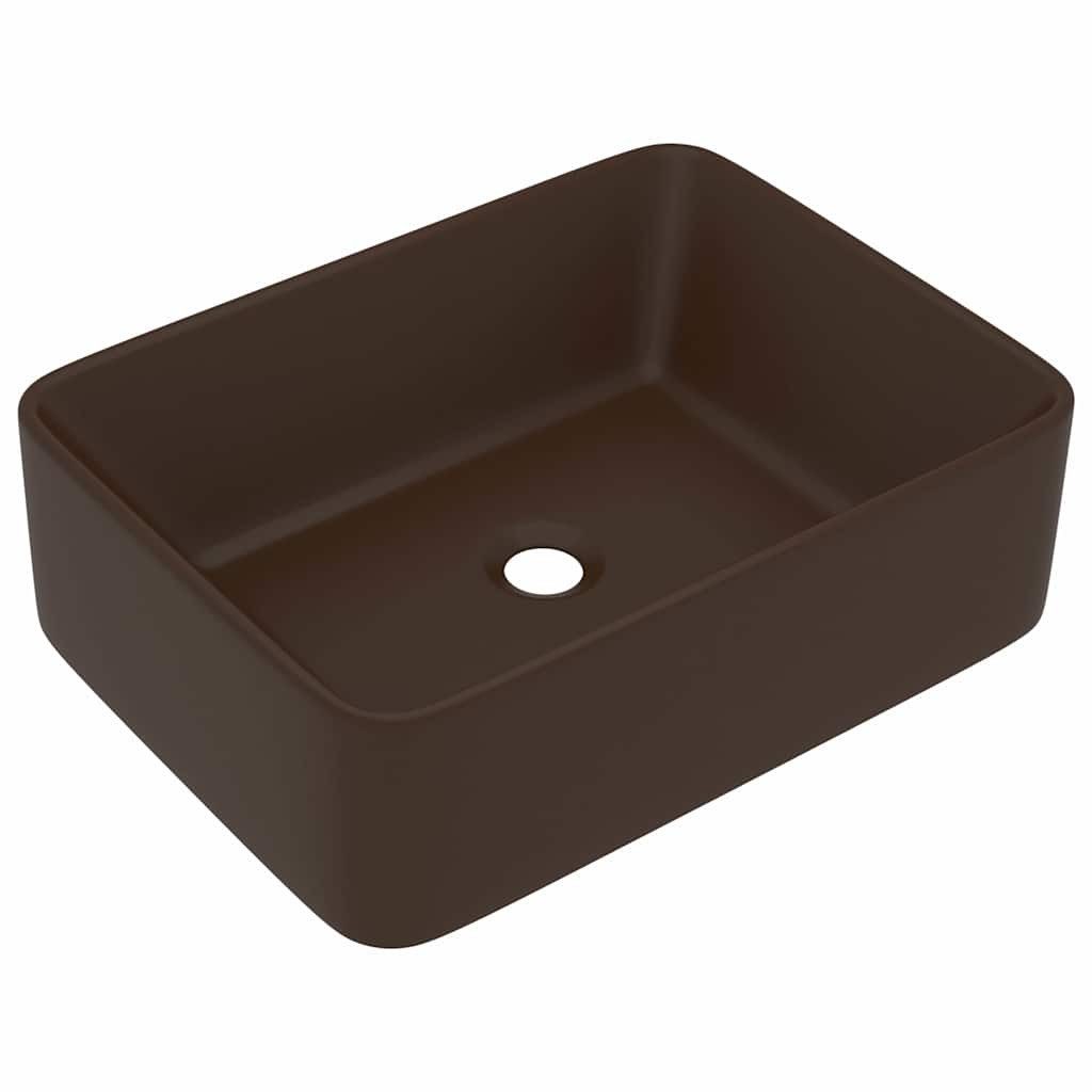 vidaXL Waschbecken Luxus-Waschbecken Matt Dunkelbraun 41x30x12 cm Keramik