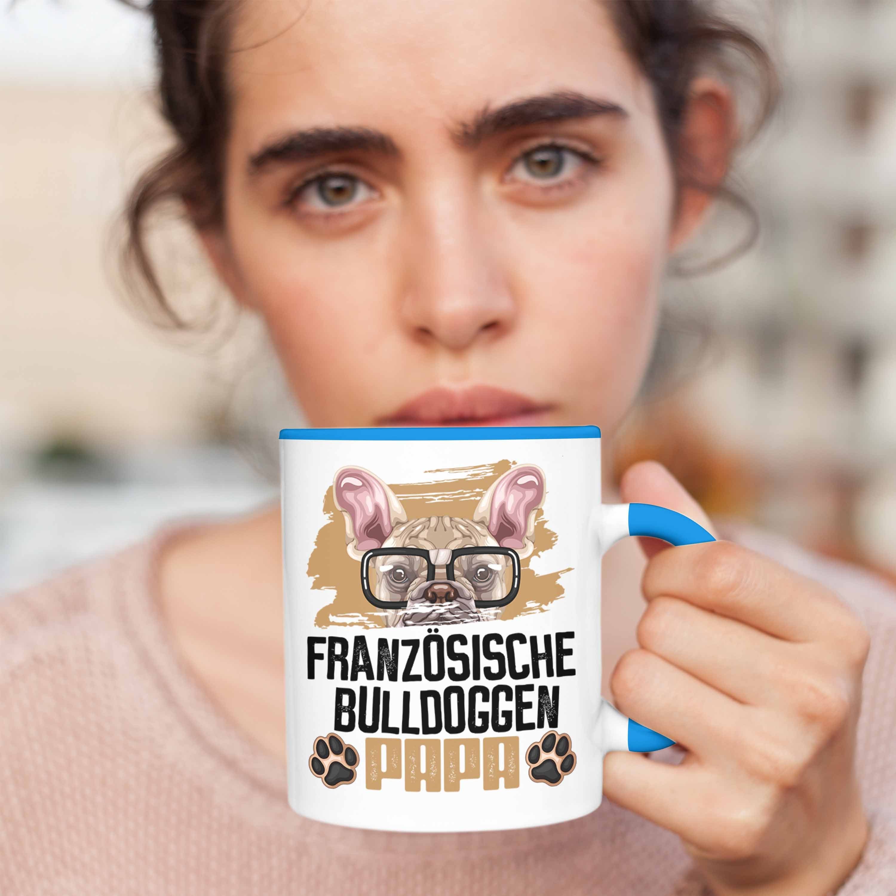 Blau Trendation Bulldogge Besitzer Papa Tasse Lustiger Spruch Tasse Französische Geschenk Ge