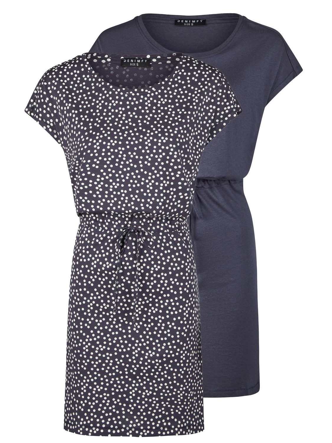 DENIMFY Sommerkleid Damen Kleid DFBella A-Linie Kurzarm Sommerkleid mit Run günstig online kaufen