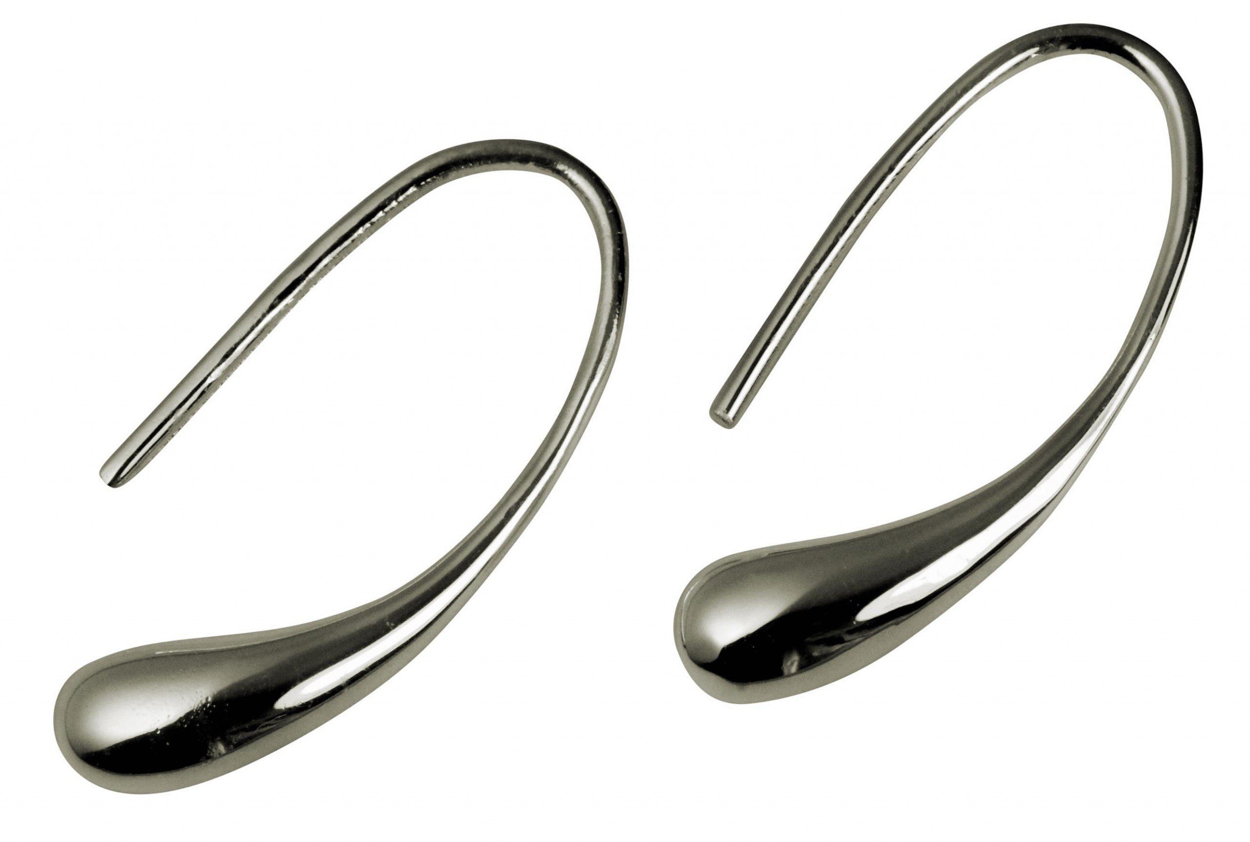 SILBERMOOS Paar Ohrhänger Elegante Ohrhänger "Tropfen", 925 Sterling Silber