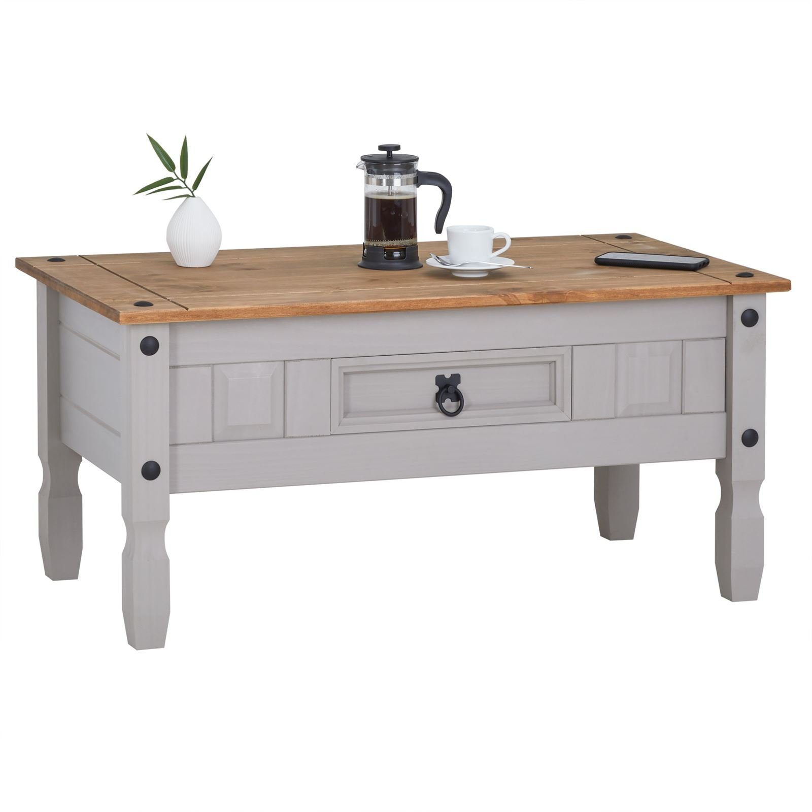 CARO-Möbel Couchtisch RAMON, Couchtisch Wohnzimmer Sofatisch 1 Schublade Ki günstig online kaufen