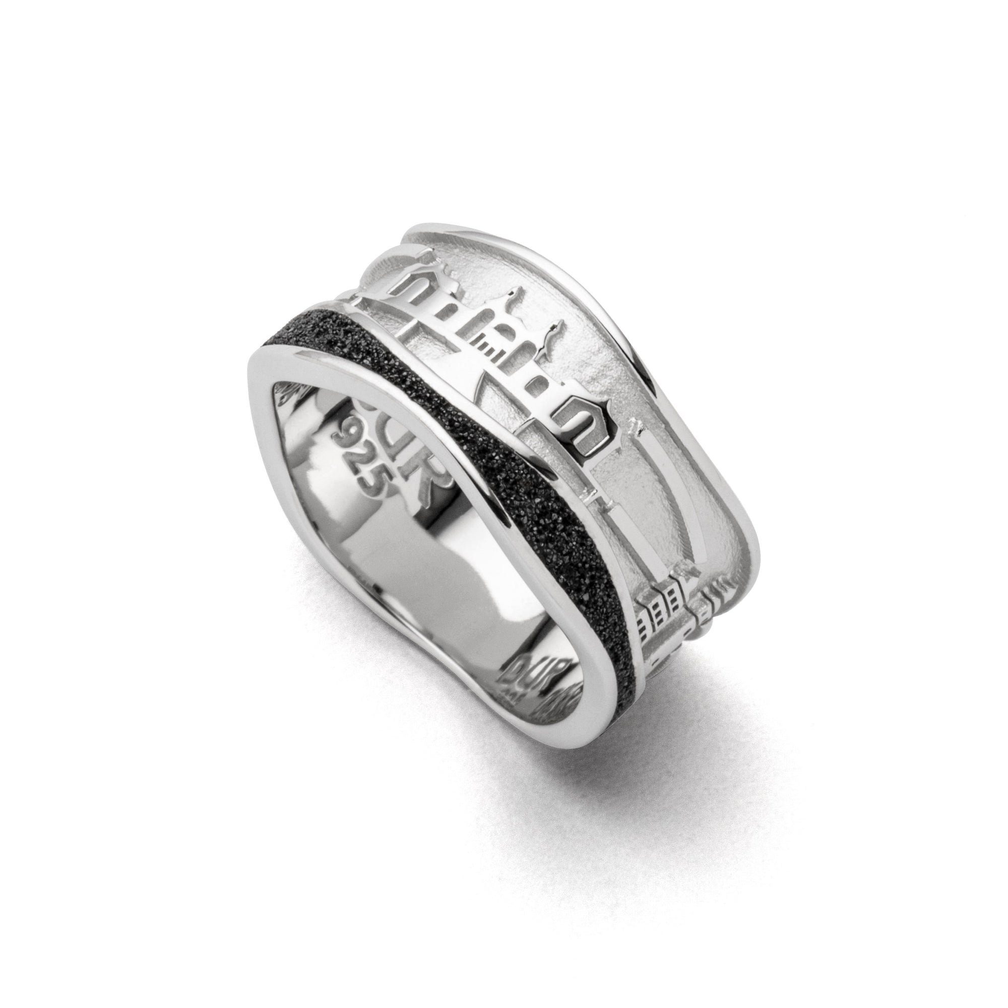 Fingerring DUR Schmuck: Ring "Strandwellen - Rügen" Der Rügen - Ring mit Lavasand