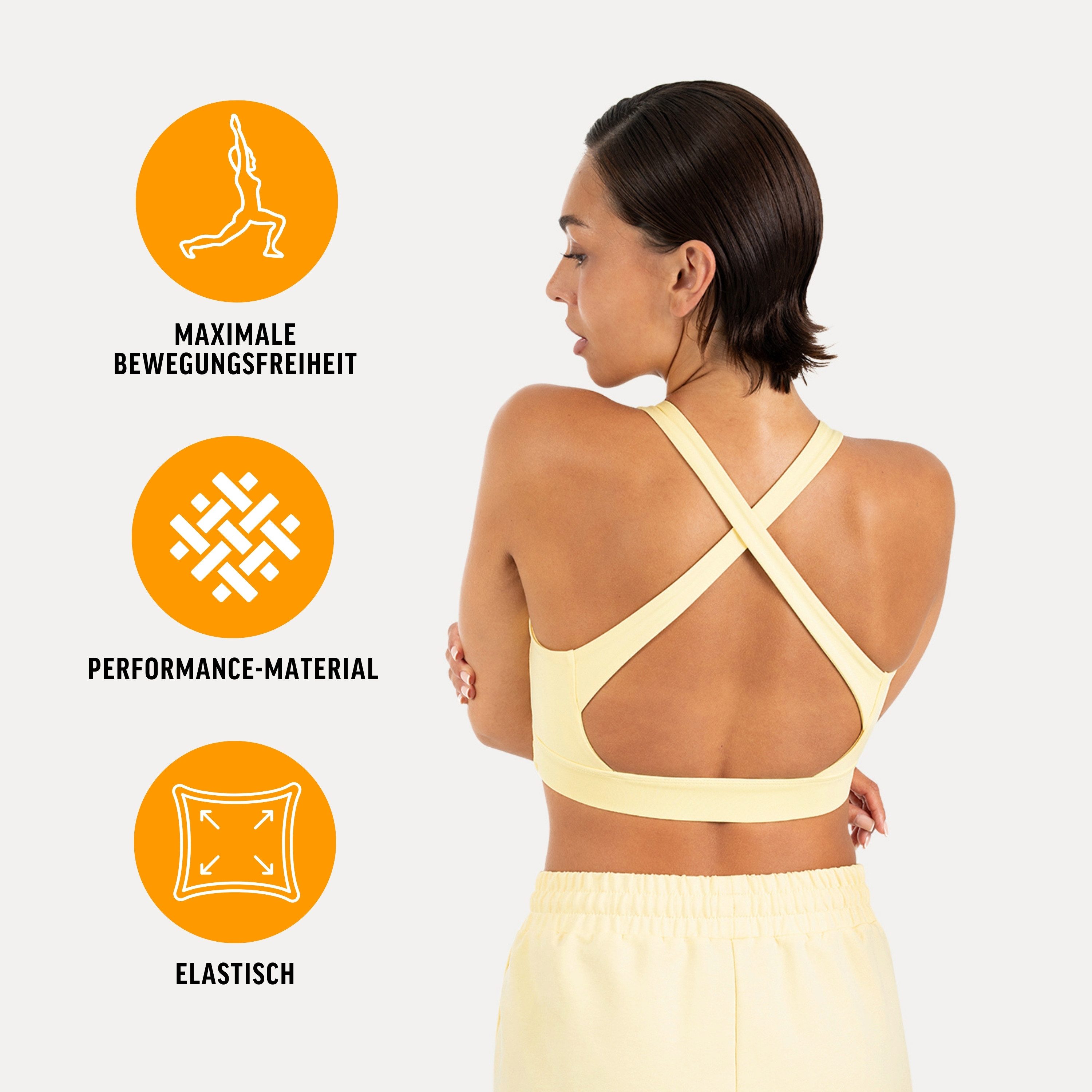 Smilodox Sport-BH Sorea Damen, Gym-BH, Shaped Fit, Medium Support, für Fitness & Yoga Stretch, Shaping, Rundhals, Bewegungsfreiheit, elastisch – Bild 2 von 5