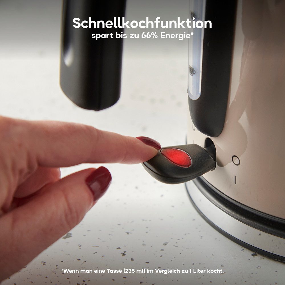 RUSSELL HOBBS Wasserkocher Colours Plus+ Mocha 28511-70, 1,7 l, 2400 W, Edelstahl, Schnellkochfunktion, Perfect-pour-Ausgustülle, Kalkfilter – Bild 5 von 5