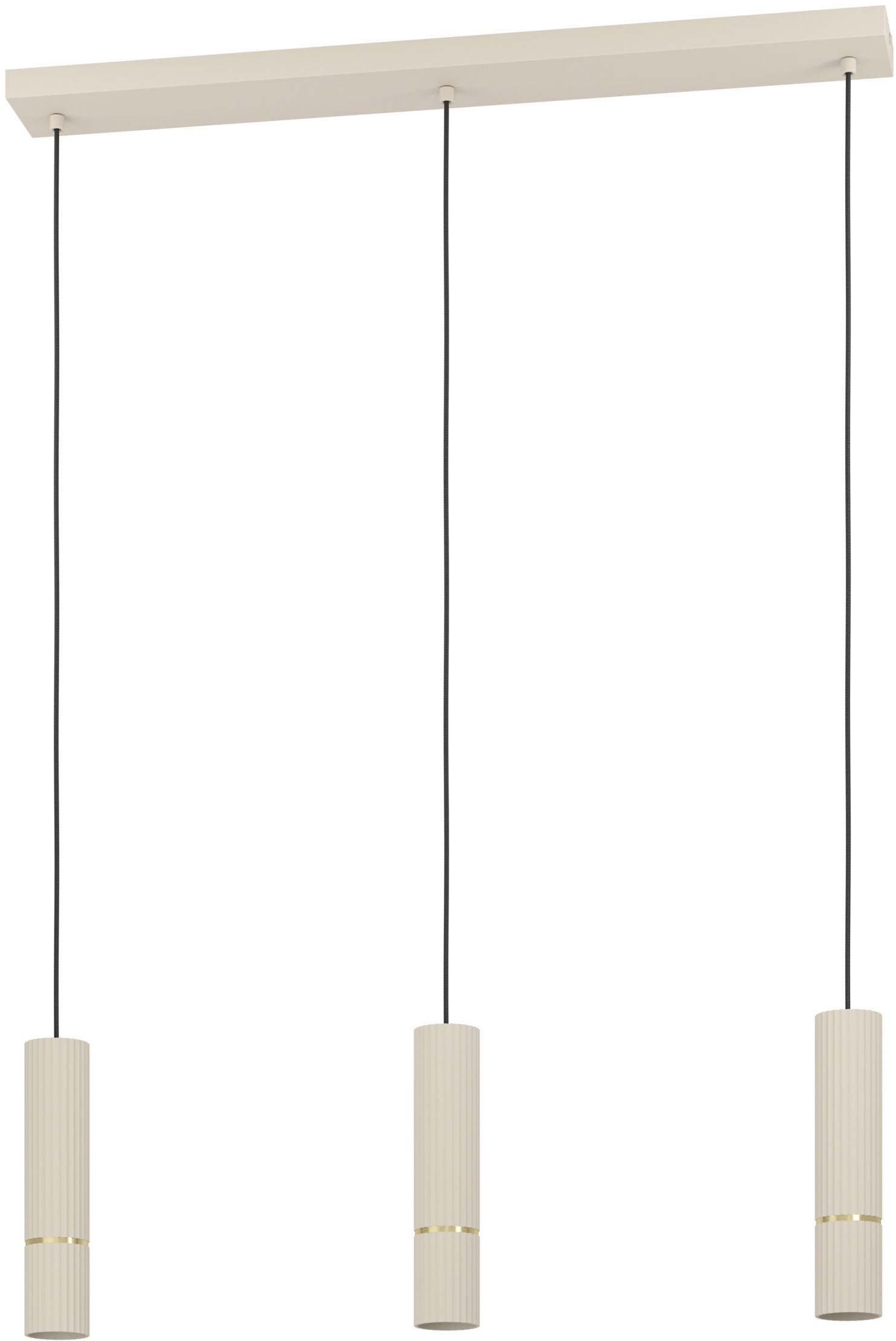 EGLO Hängeleuchte CAMINIA Pendellampe - Stahl - GU10 - 3X4,7W - IP20, Leuchtmittel wechselbar, Hängelampe, Deckenlampe, Wohnzimmer, Esszimmer, L77 x B9 x H110 cm