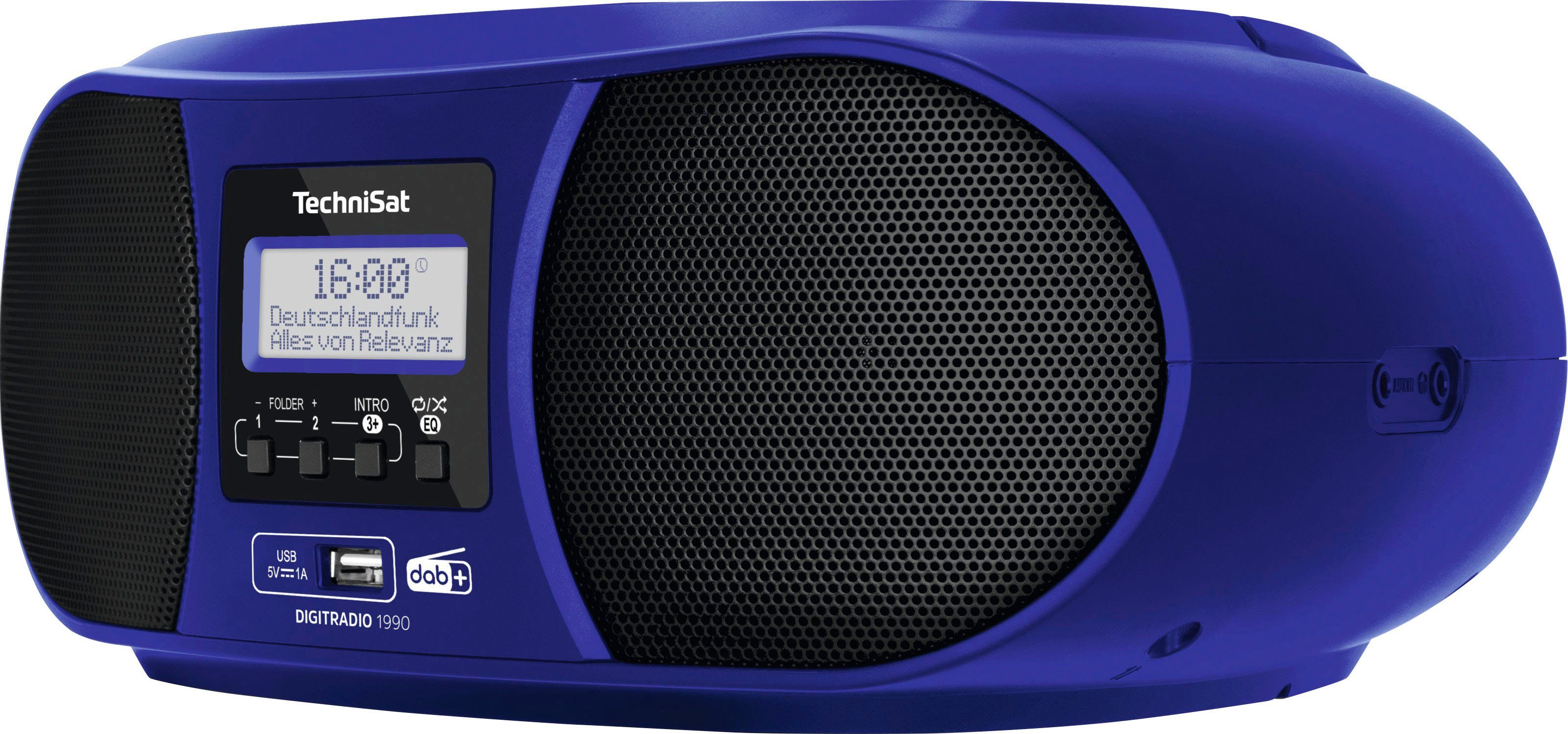 Digitalradio 3 UKW W, RDS, (Digitalradio TechniSat (DAB) blau mit (DAB), DIGITRADIO CD-Player) 1990