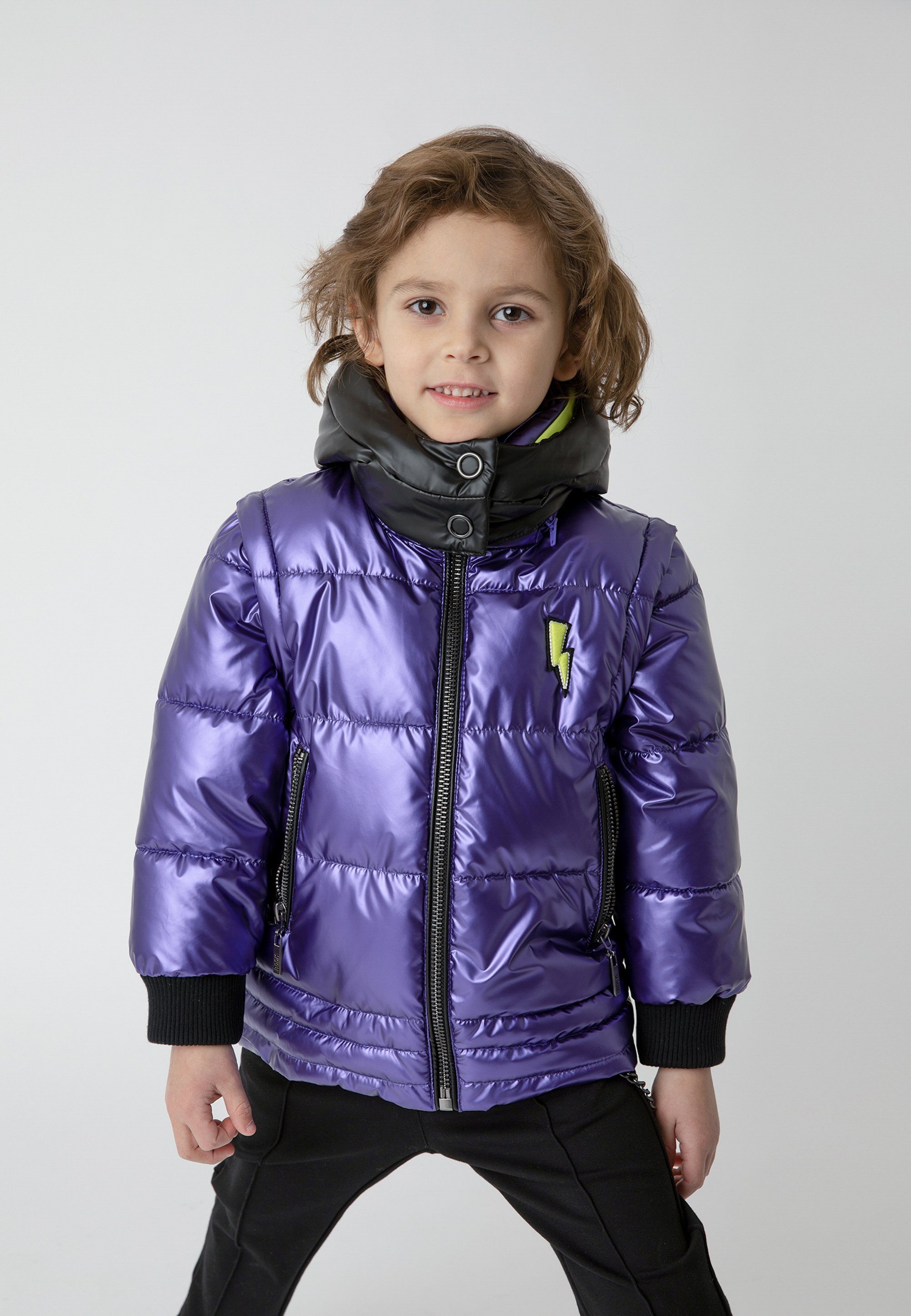 Gulliver Steppjacke mit abnehmbaren Ärmeln, Jungen tollen Patches für Stylishe mit Steppjacke