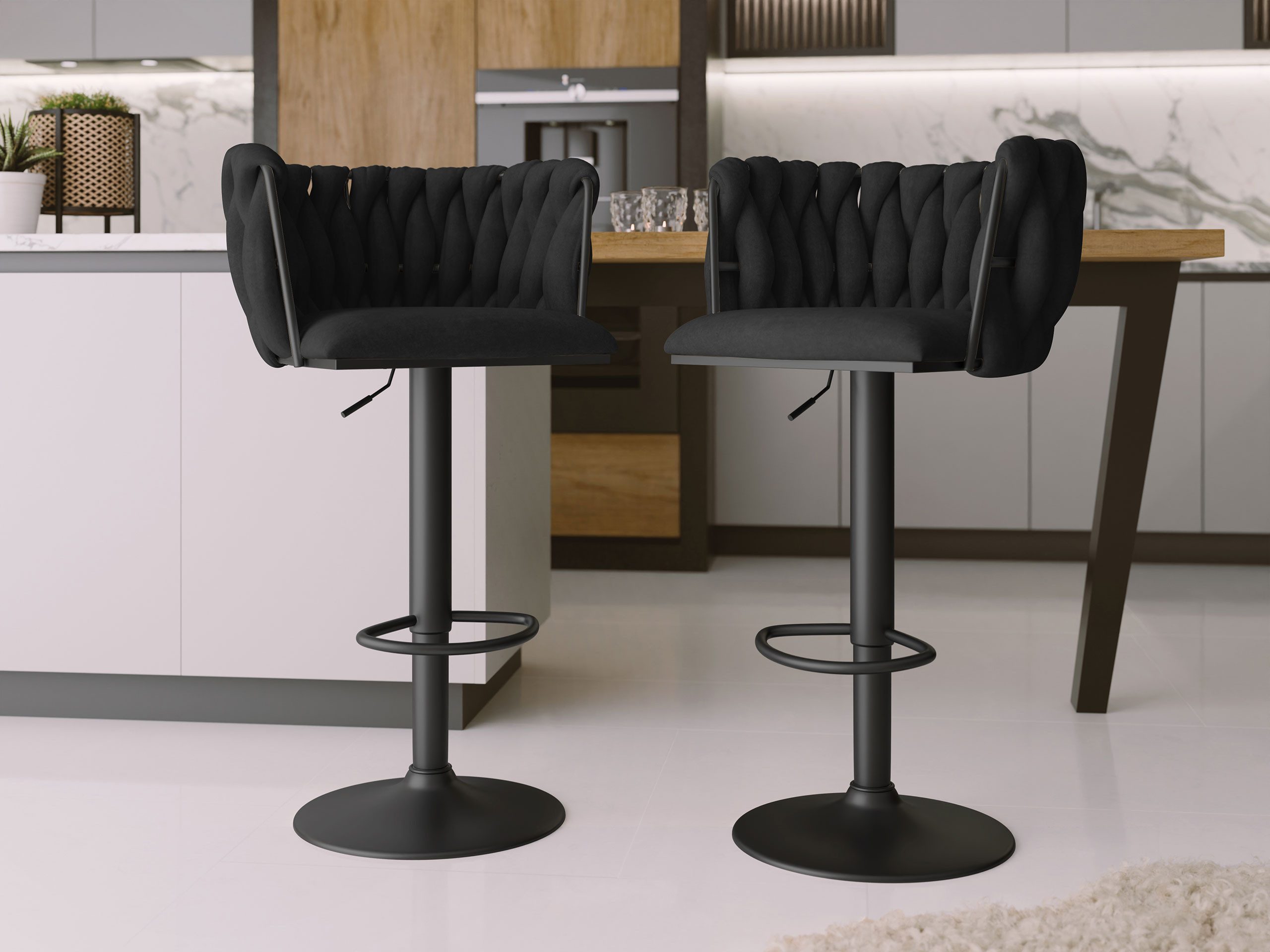 MIRJAN24 Barhocker Muz BS-1142/BK (2er-Set), Gasdruckfeder, günstig online kaufen
