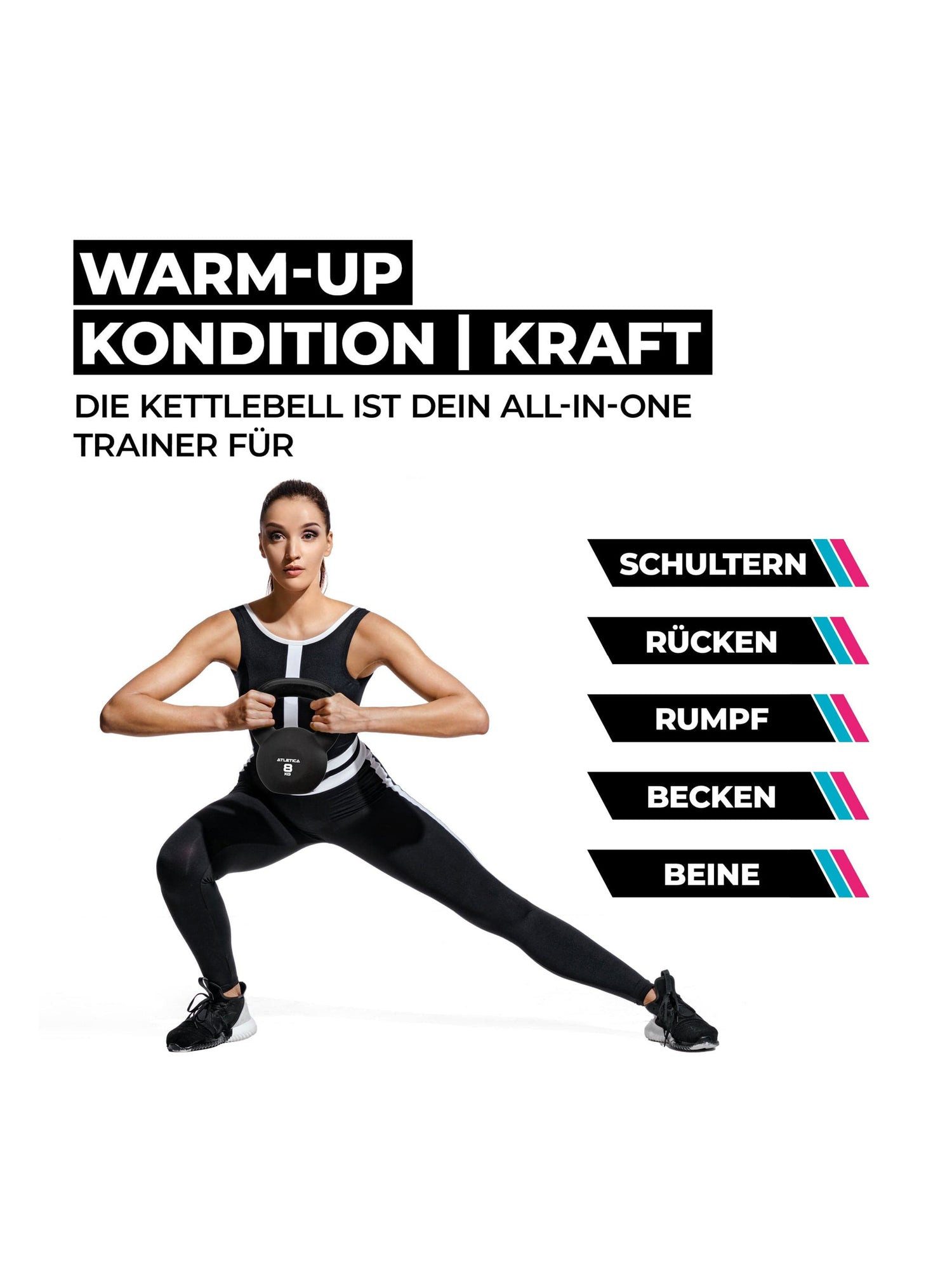 ATLETICA Kettlebell 4kg-32kg, TÜV geprüft auf Schadstoffe