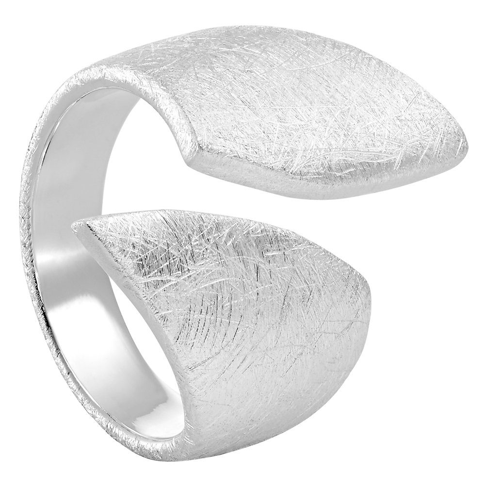 Vinani Ring breit gebürstet schlicht massiv Sterling Silber 925 RXG