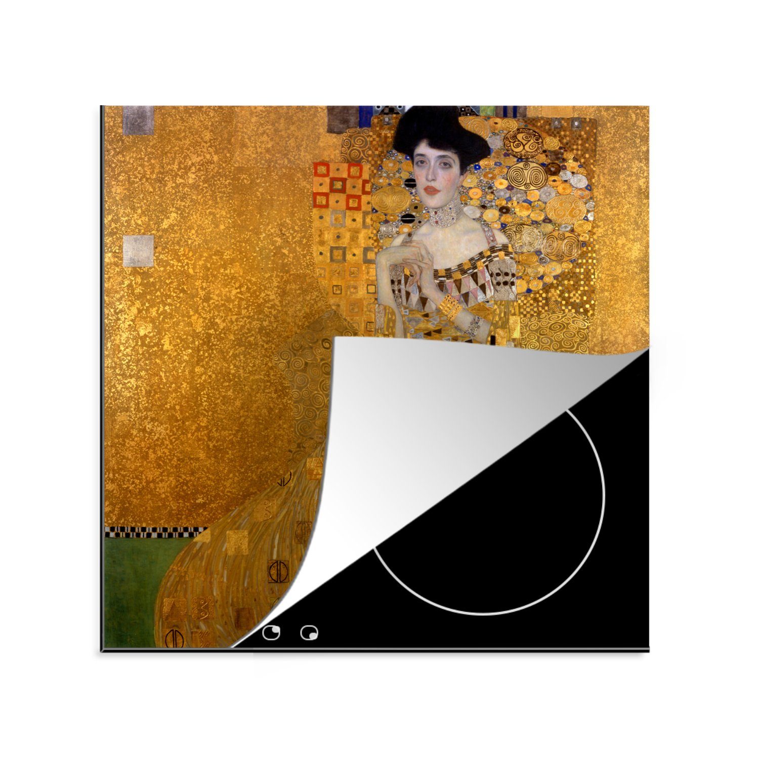 MuchoWow Herdblende-/Abdeckplatte Porträt von Adèle Bloch-Bauer I - Gemälde von Gustav Klimt, Vinyl, (1 tlg), 78x78 cm, Ceranfeldabdeckung, Arbeitsplatte für küche | Herdabdeckplatten