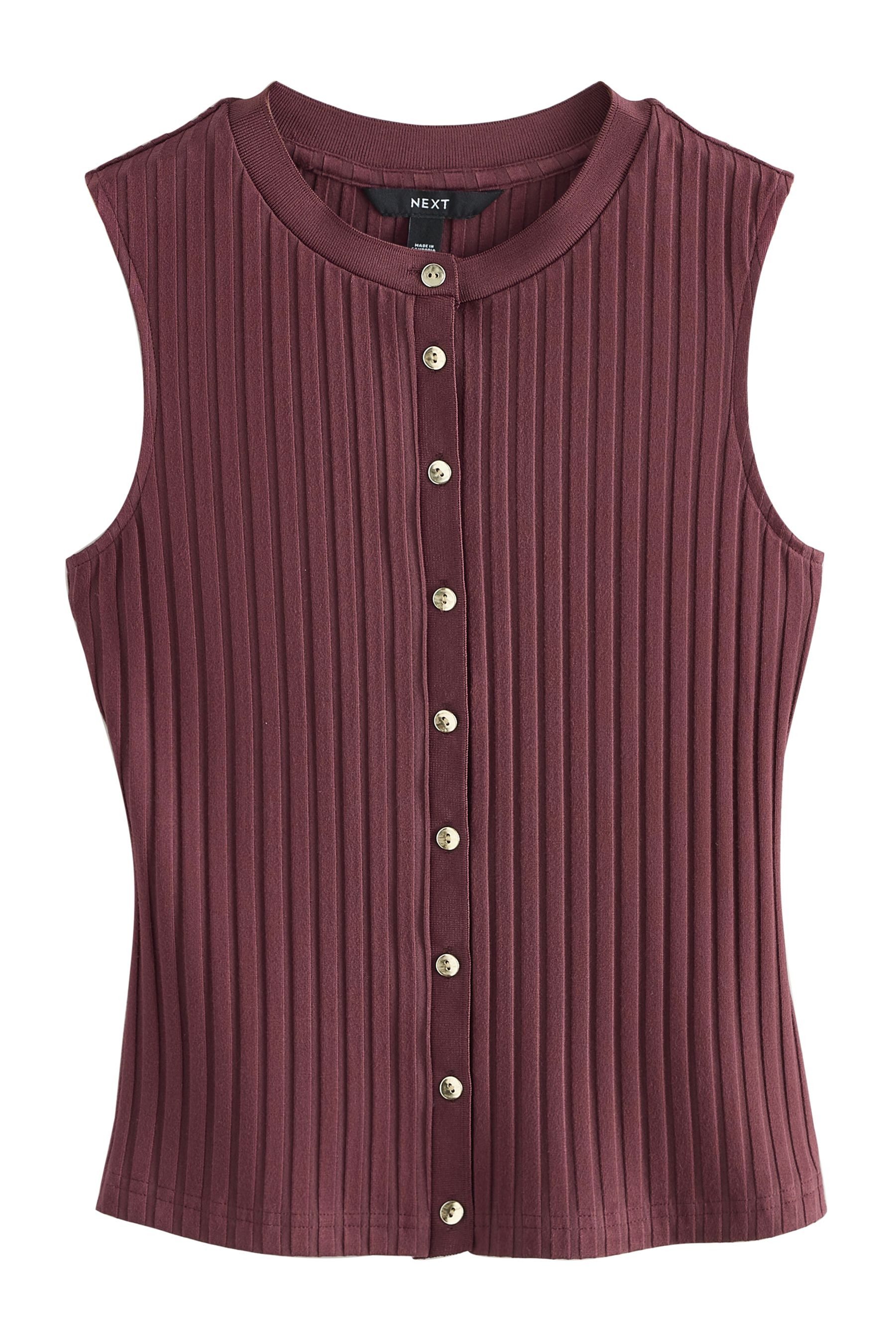 Next Anzugweste Geripptes, ärmelloses Oberteil mit Knopfleiste (1-tlg)