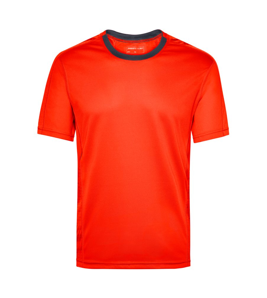 Laufshirt (Doppelpack, James 2er-Pack) Feuchtigkeitsregulierend Herren & Nicholson Running Atmungsaktiv tomato/black JN472 Kurzarm T-Shirt Laufshirt Doppelpack und