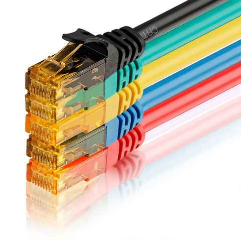 SEBSON 5x Ethernet Kabel 0,5m CAT 6 - Gigabit LAN Patchkabel 1000Mbit/s Netzkabel, (50 cm)
