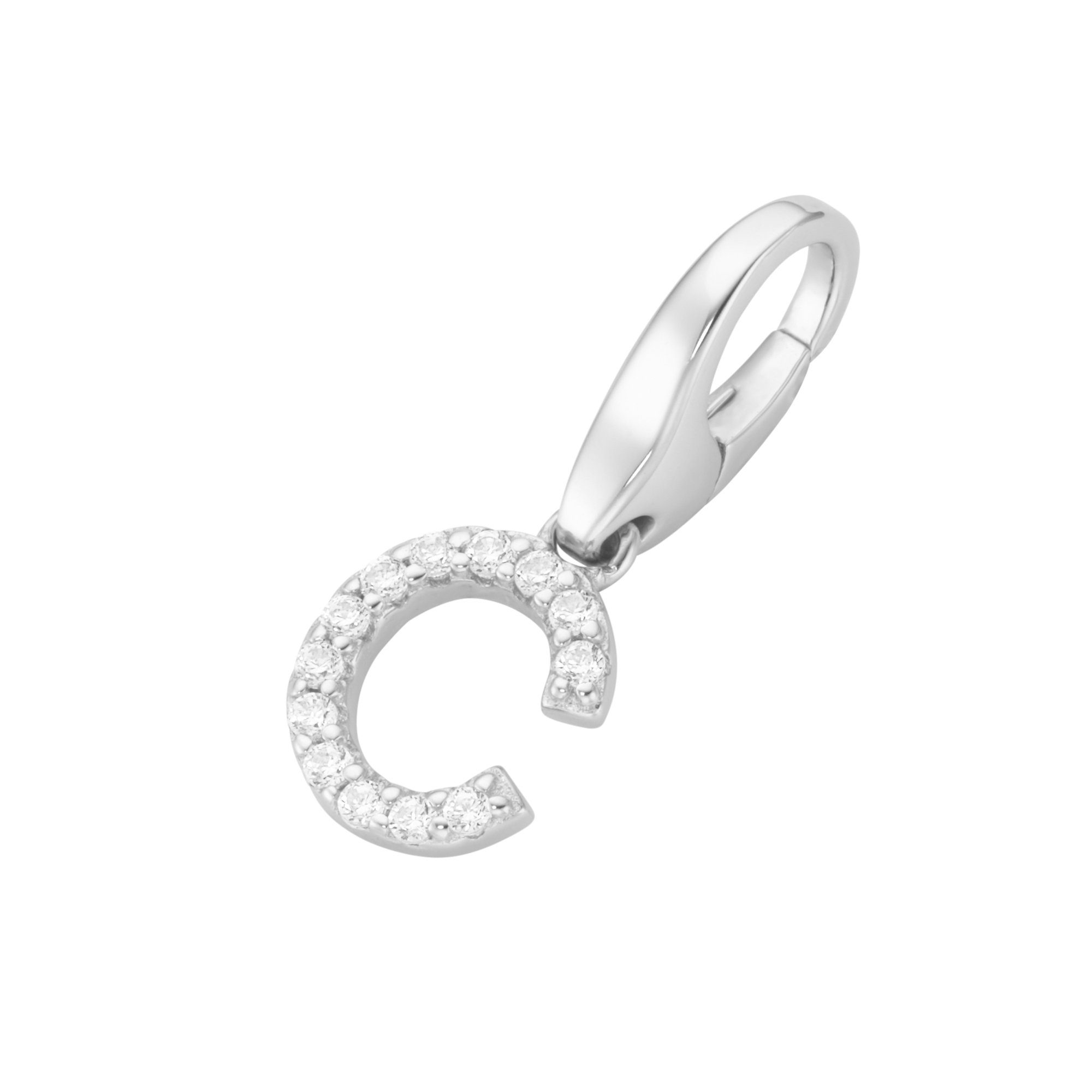 GIORGIO MARTELLO MILANO Charm Buchstabe Buchstabe C, Zirkonia Steine, Silber 925
