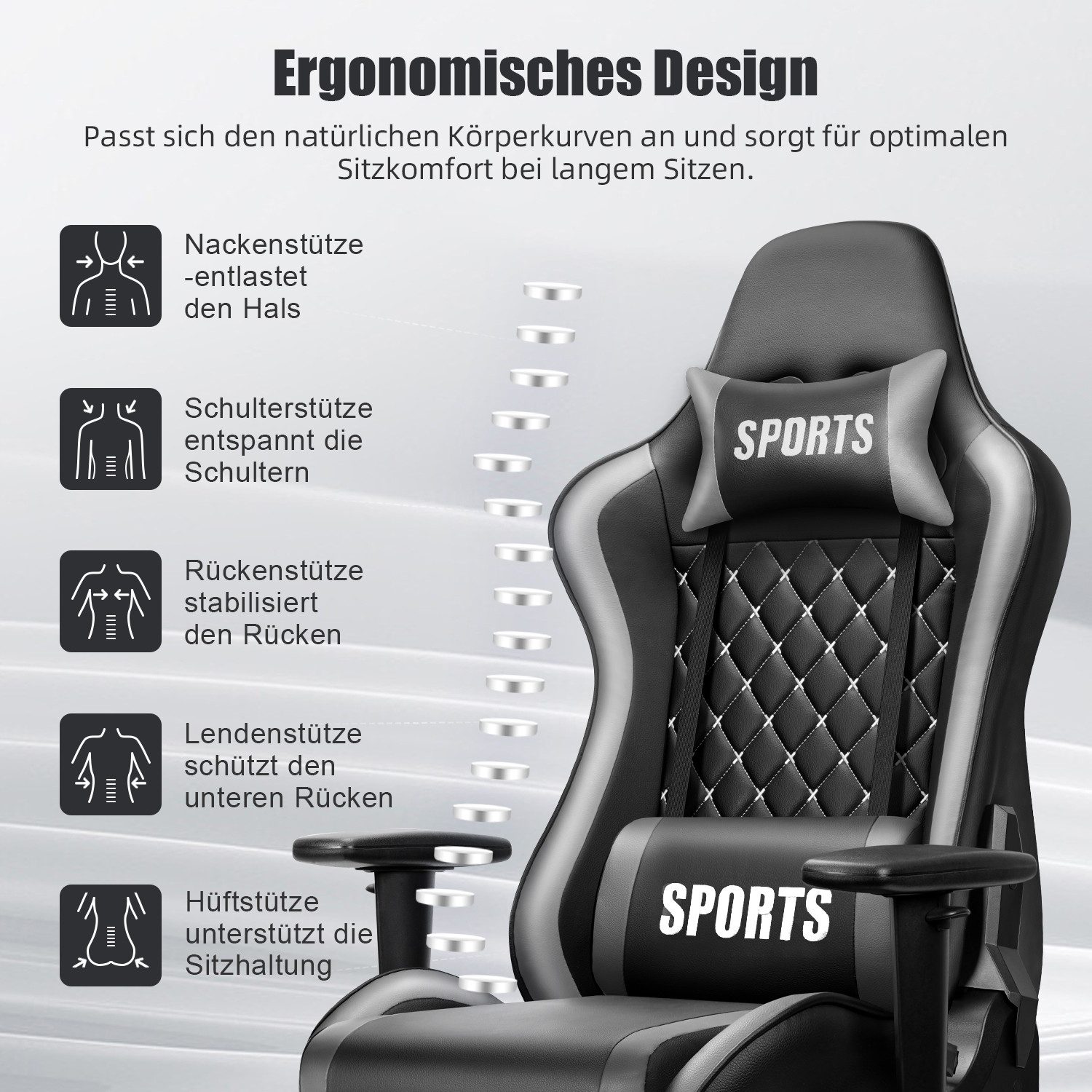 Homimaster Gaming-Stuhl Gaming Stuhl, Ergonomischer Bürostuhl,Gaming günstig online kaufen