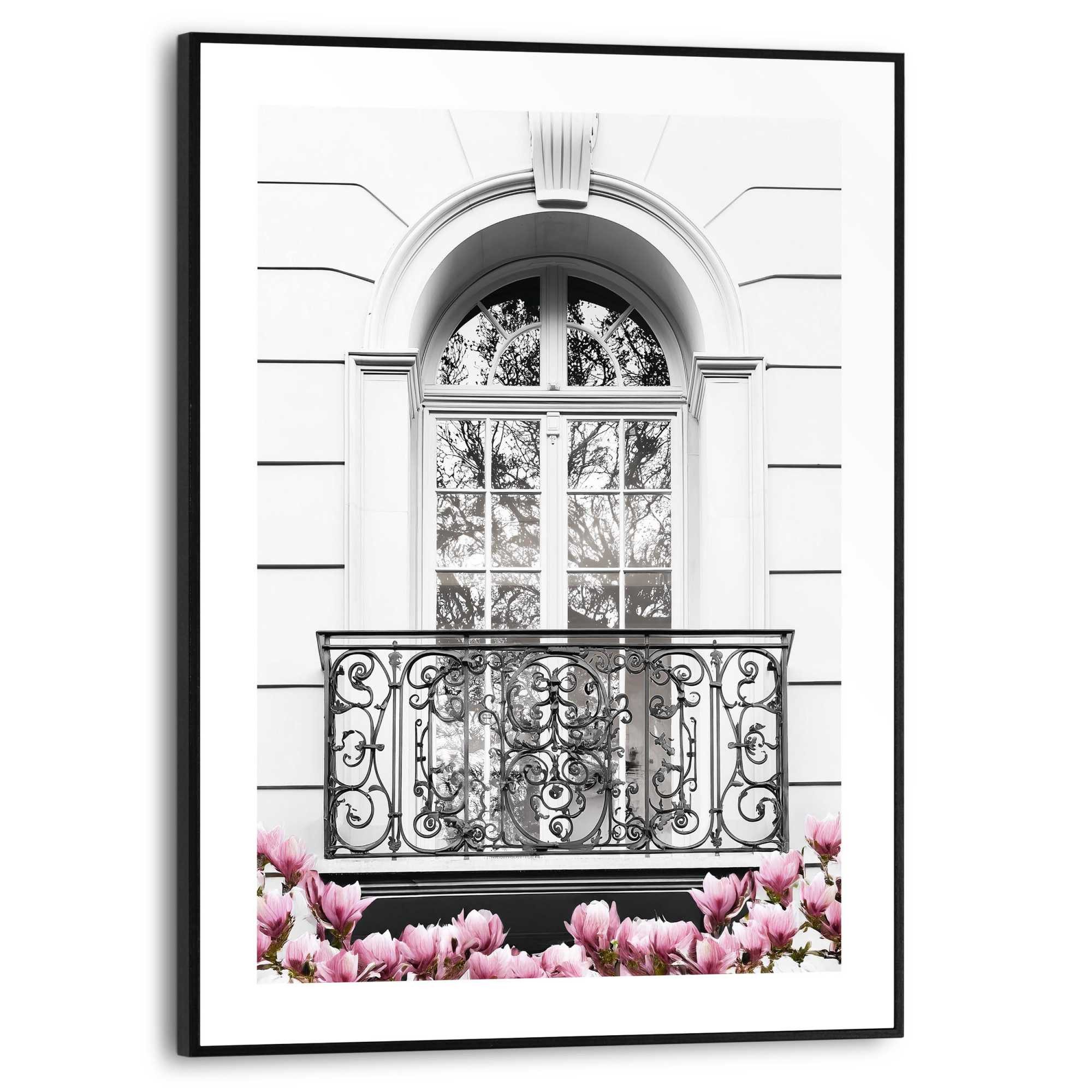 Reinders! Poster Romantischer Balkon, Wohnzimmer - Schwarz-Weiß - MDF - Geb günstig online kaufen