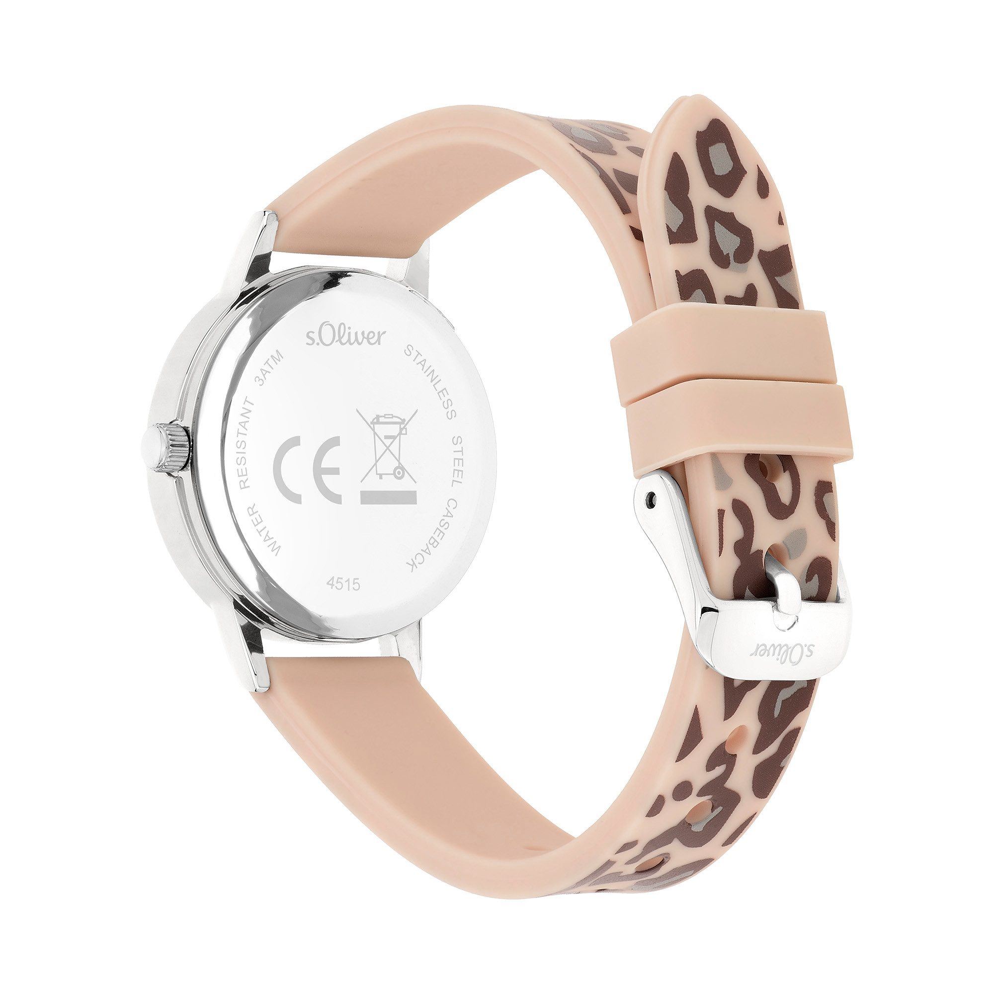 s.Oliver Quarzuhr The Twinkle Fun SO-4515-PQ, Armbanduhr, Silikonarmband, Kinderuhr, Mädchen, analog