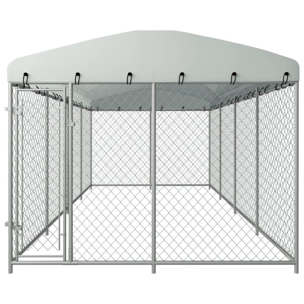 vidaXL Hundezwinger, Outdoor-Hundekäfig mit Überdachung 8x4x2,3 m