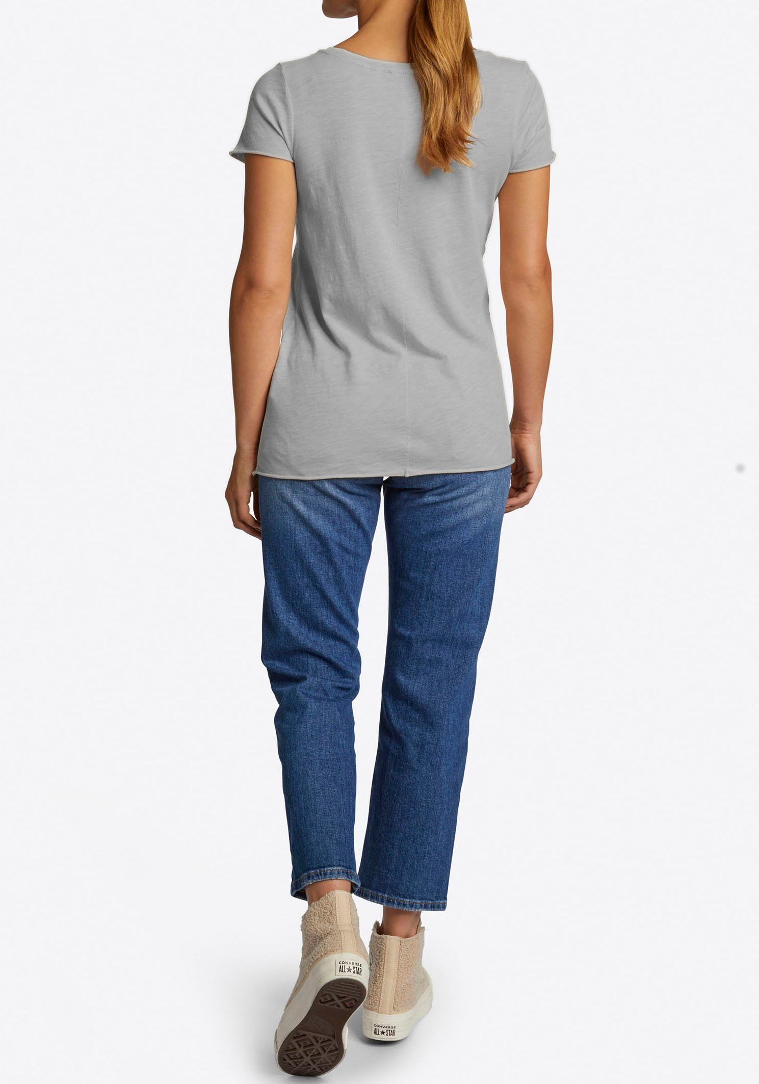 melange femininer Rich & grey Basic-Form T-Shirt in Royal