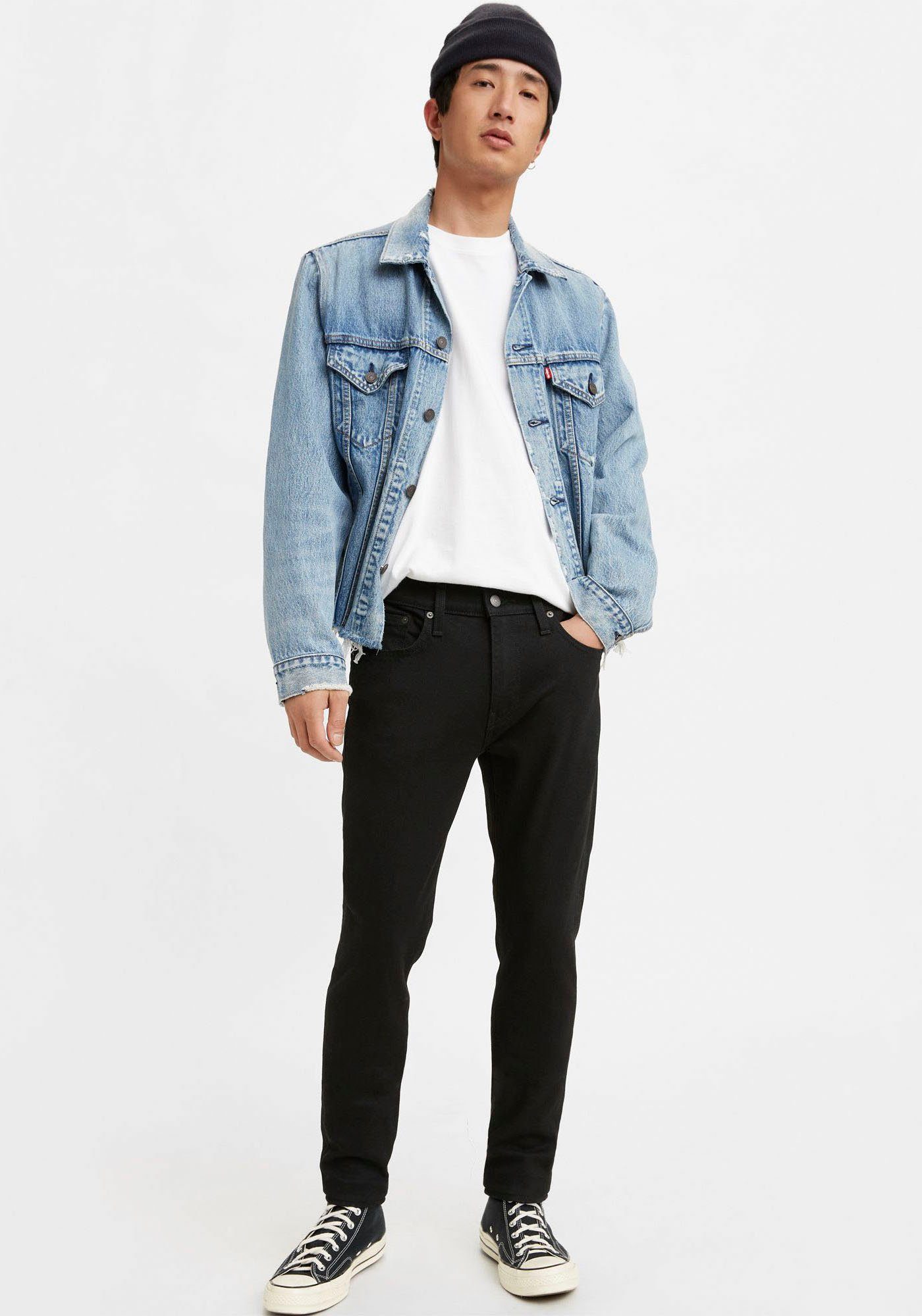 black Levi's® Skinny-fit-Jeans Markenlabel SKINNY TAPER mit