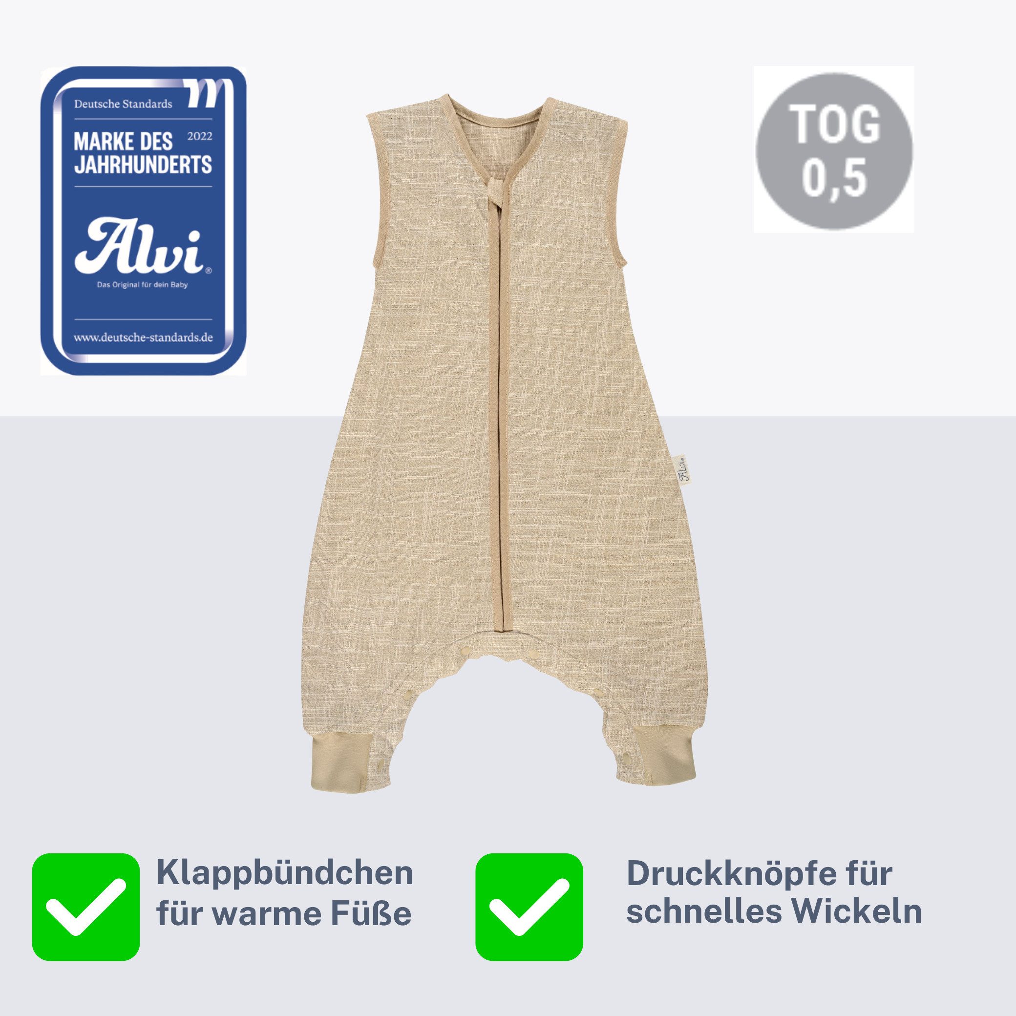Kinderhaus Blaubaer Babyschlafsack Mull Sleep-Overall Schlafsack light TOP