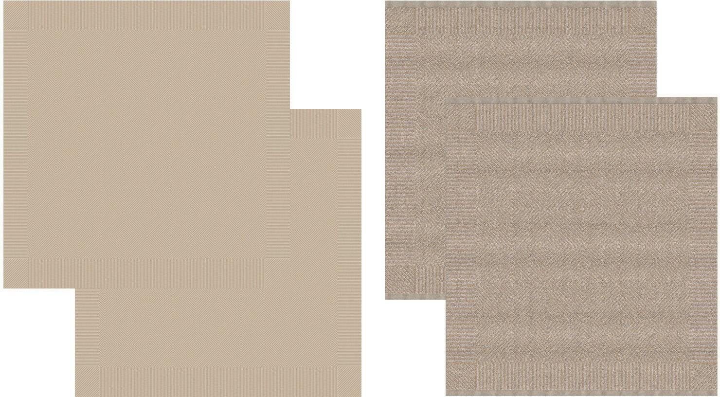 Combiset: Geschirrtuch (Set, & Geschirrtücher DDDDD 2 beige Cisis, 4-tlg), Küchentücher 2